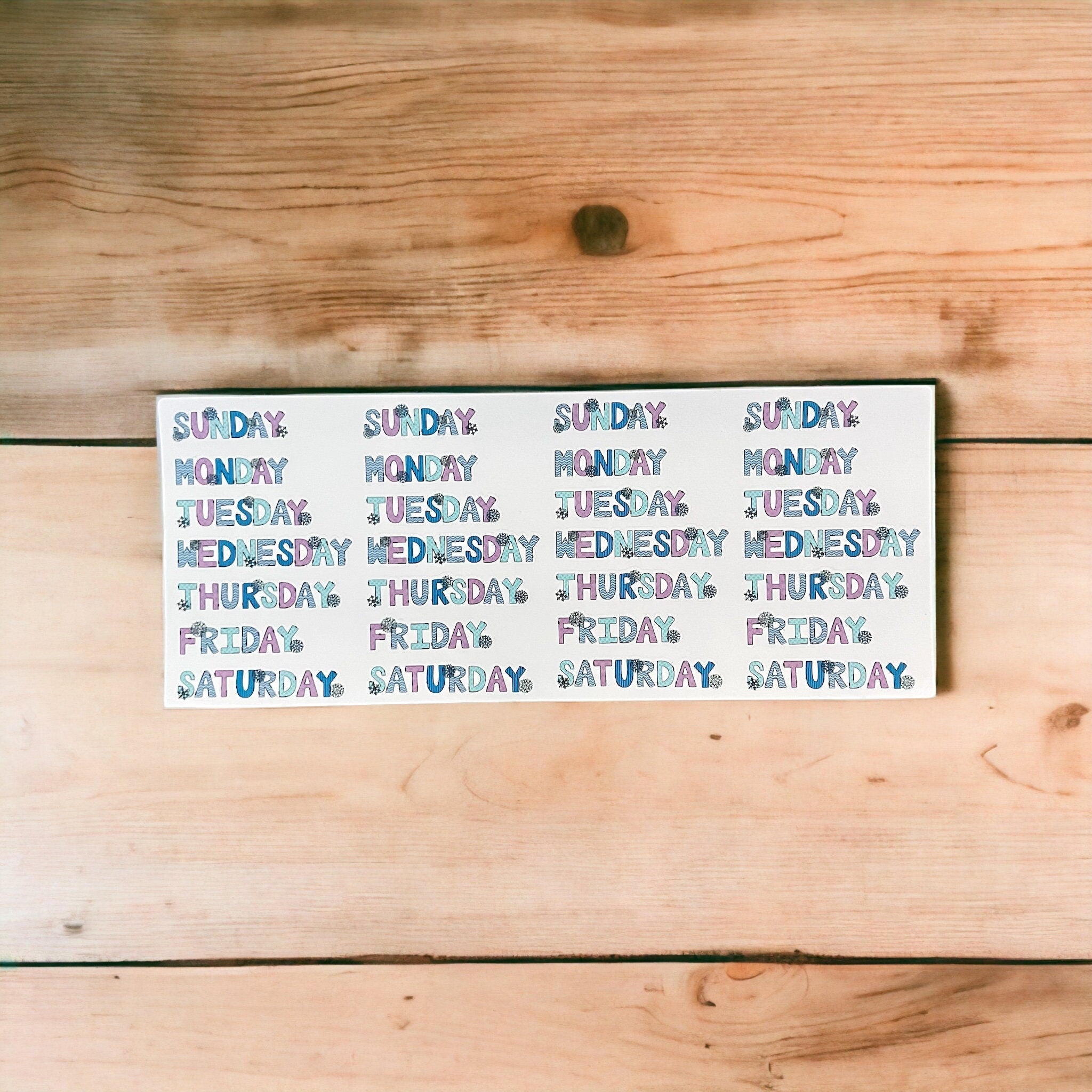 Winter Days of the Week Planner Stickers