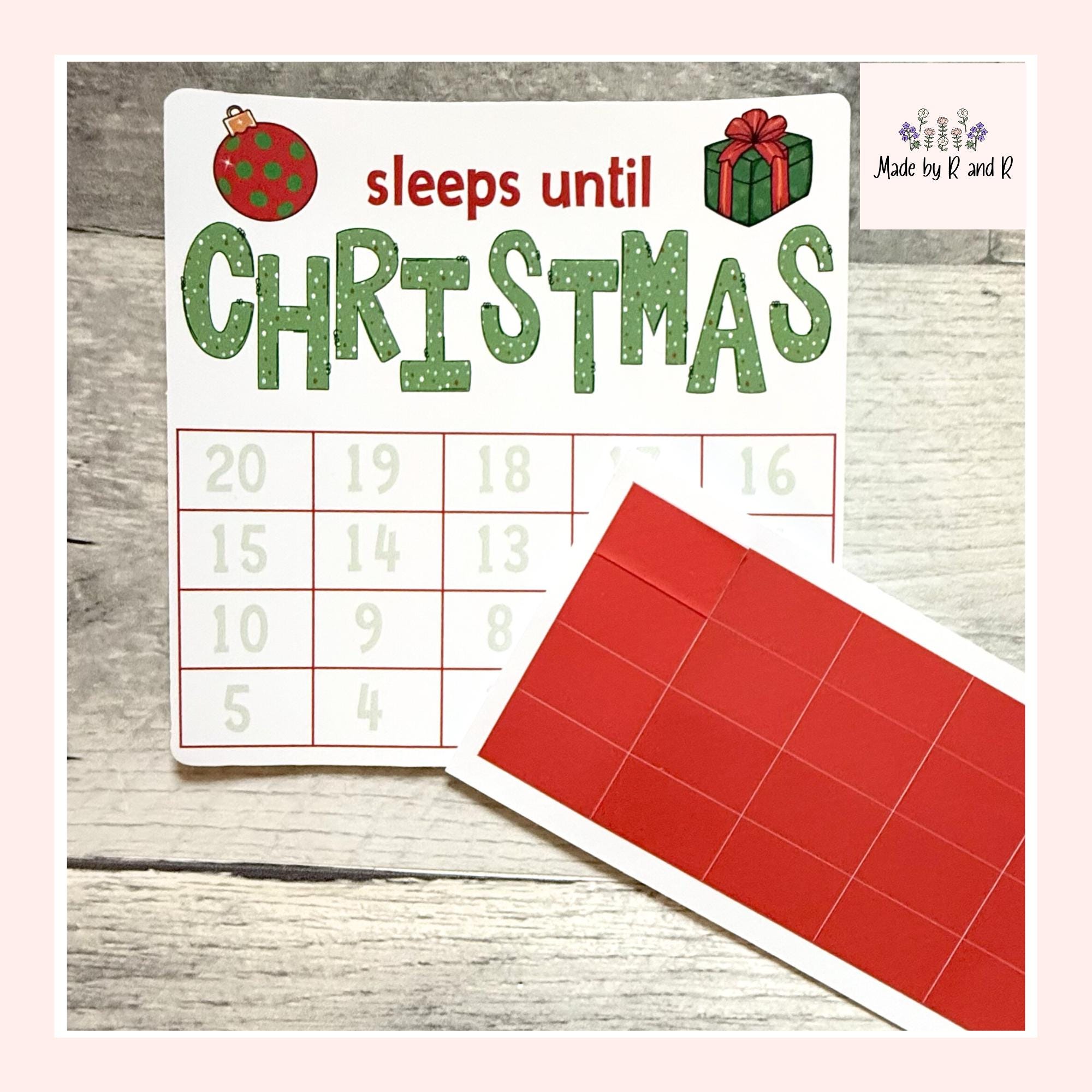 Sleeps Until Christmas Small Countdown Sticker