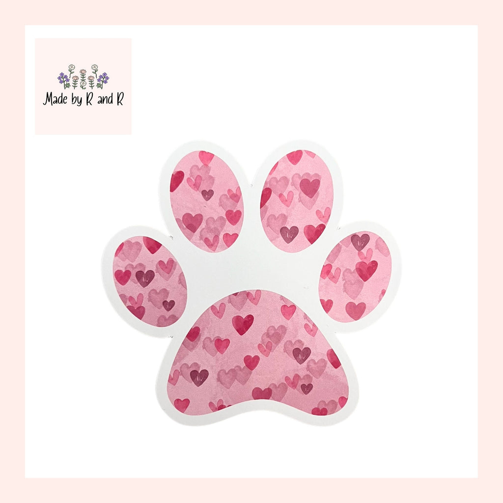 Paw Print Heart Sticker