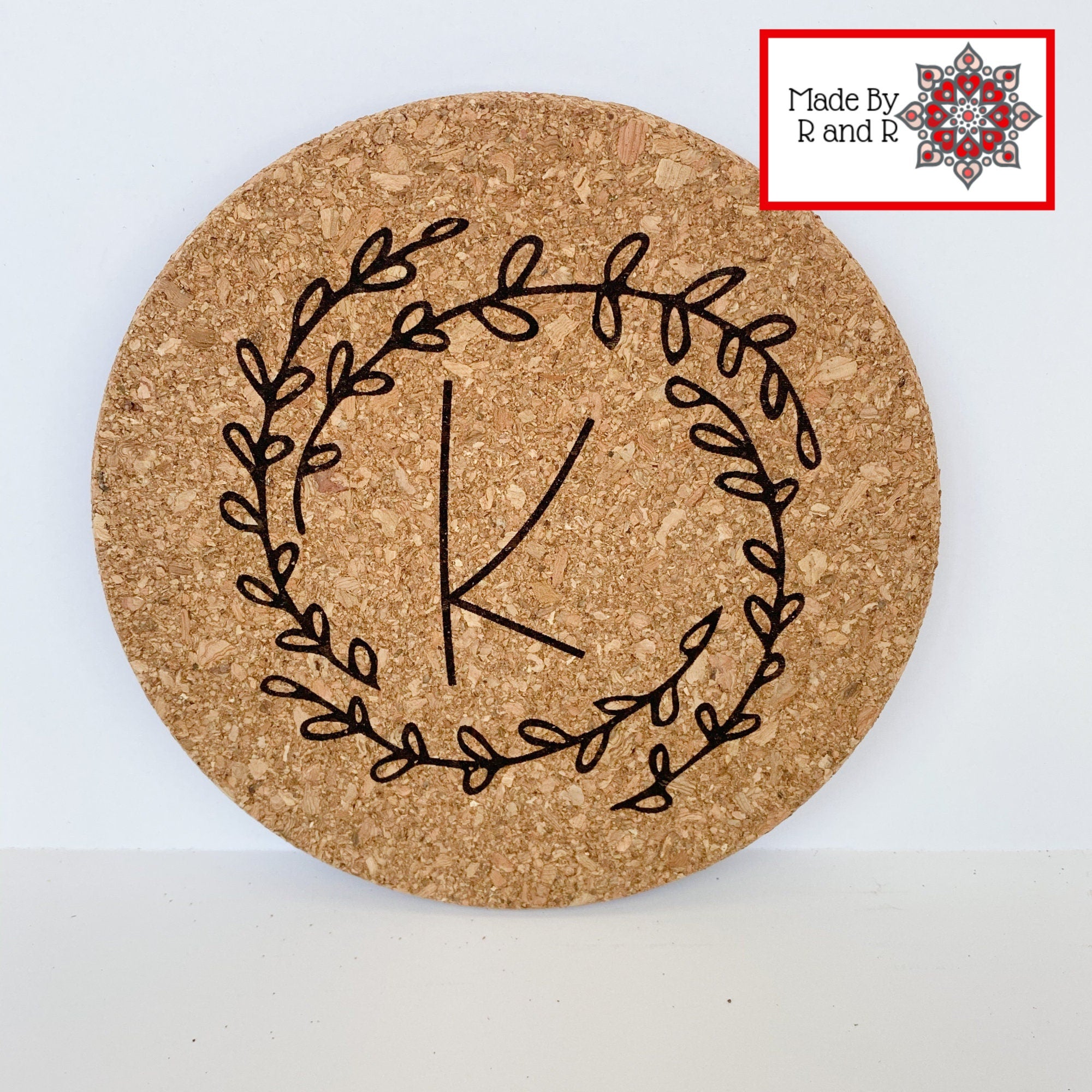 Monogram Wreath Cork Trivet