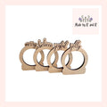 Set of 4 Wooden Christmas Napkin Ring Holders - Merry, Believe, Jolly, Joyful