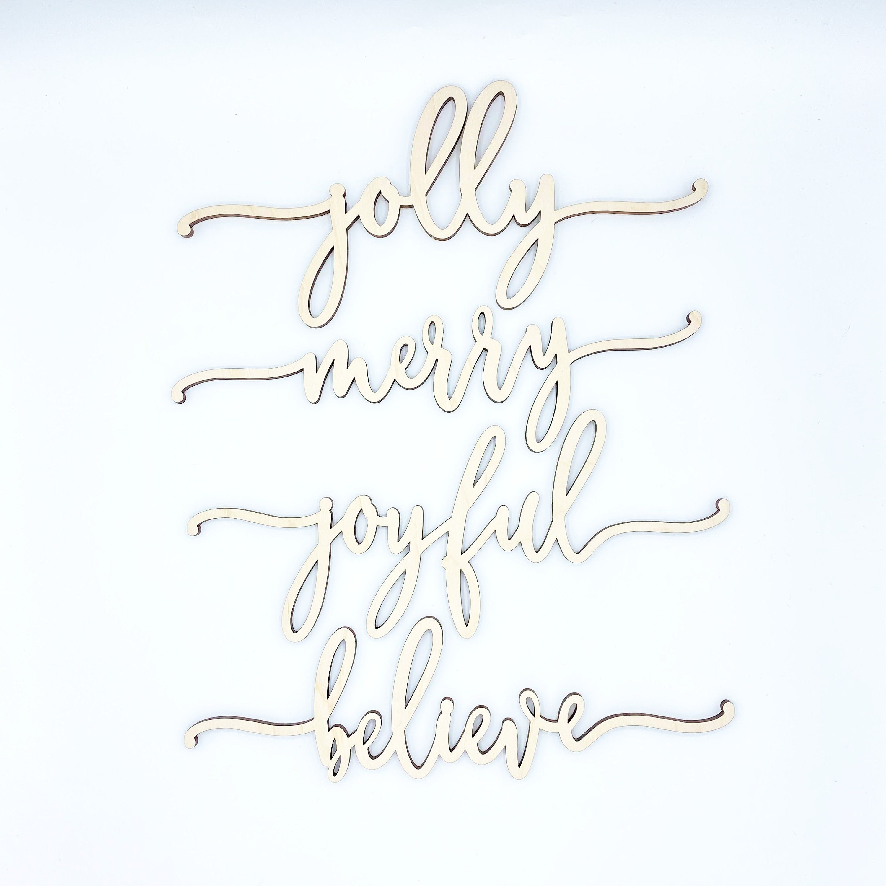 Christmas Place Setting Wood Words (Set of 4)