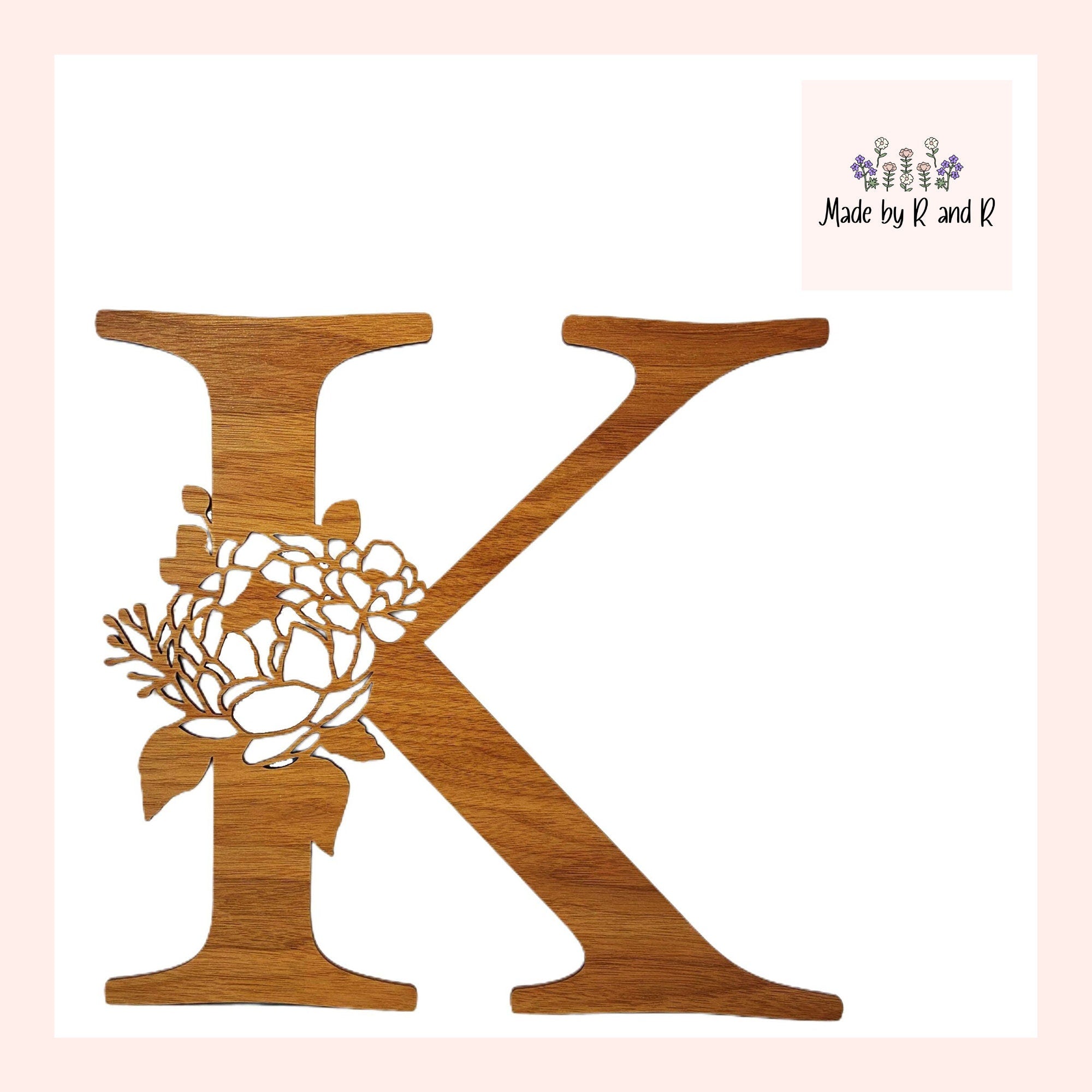 Floral Monogram Wood Sign