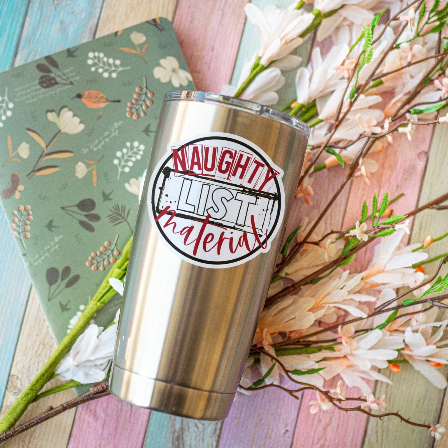 Naughty List Material Sticker