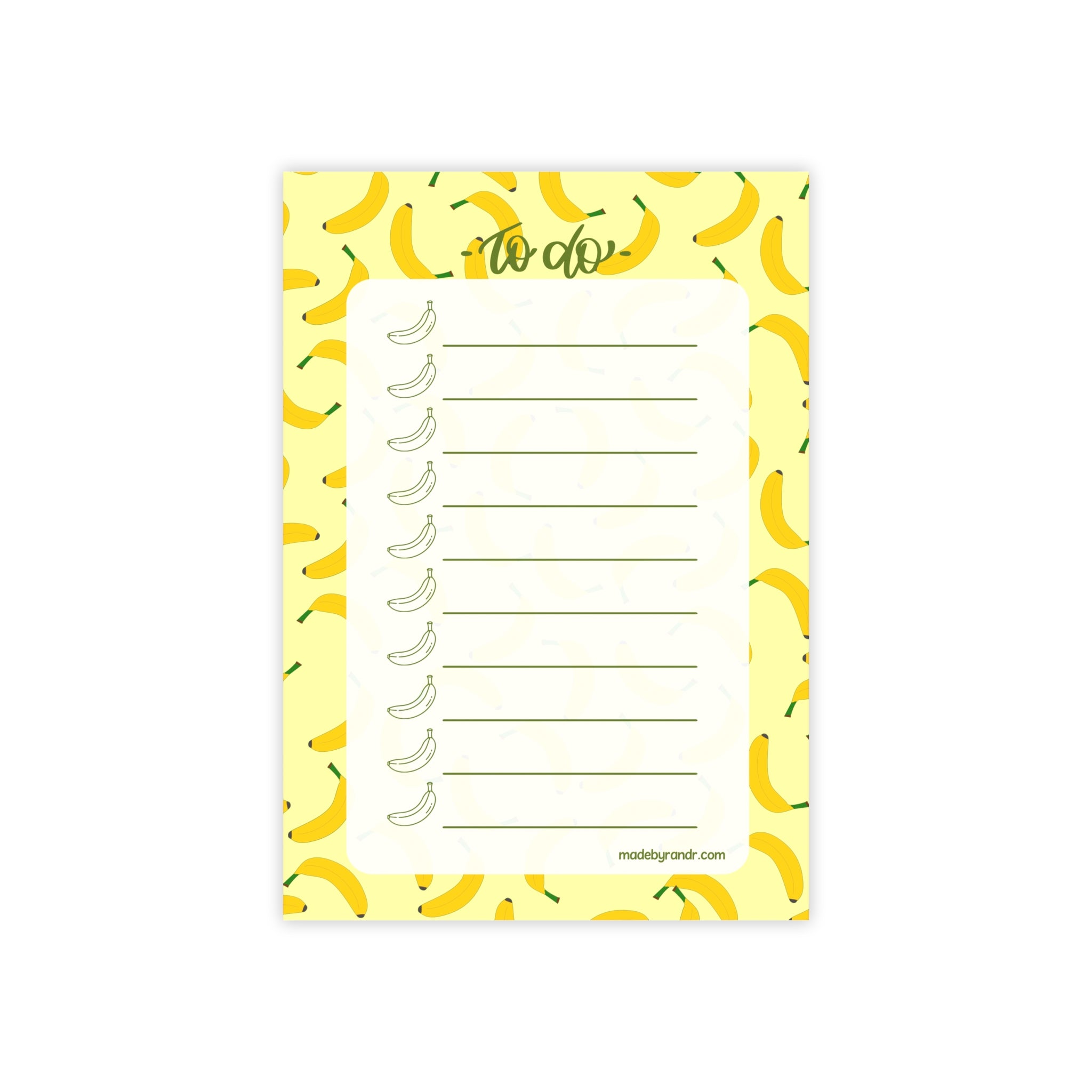 Banana To Do Checklist Sticky Notes for Planning & Lists