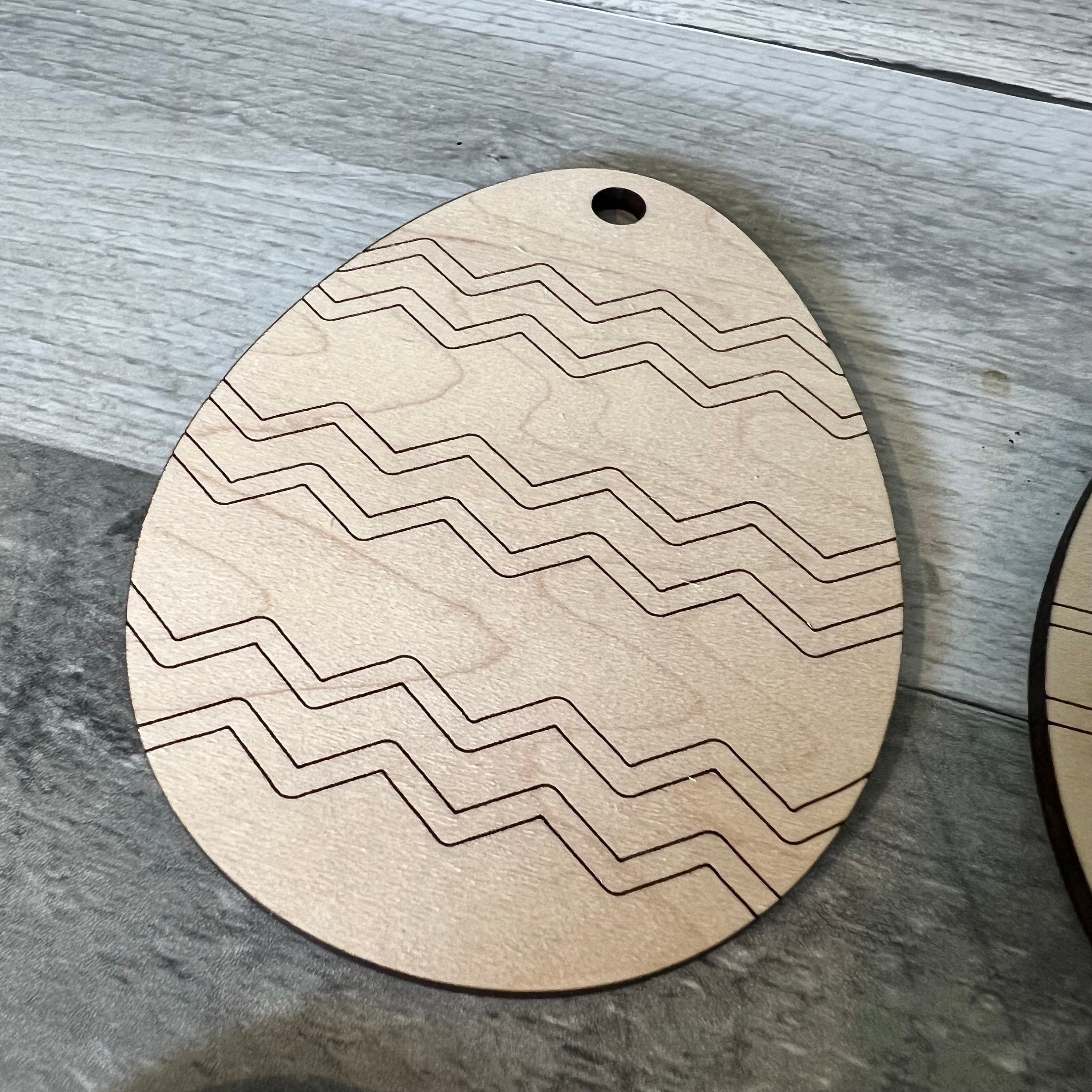 Wood Easter Egg Ornaments For Coloring (Set of 6)
