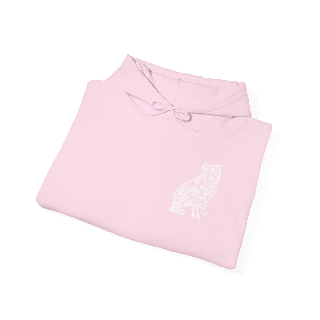 Lace Bulldog Unisex Hooded Sweatshirt - Gift for Dog Lovers, Relaxed Style