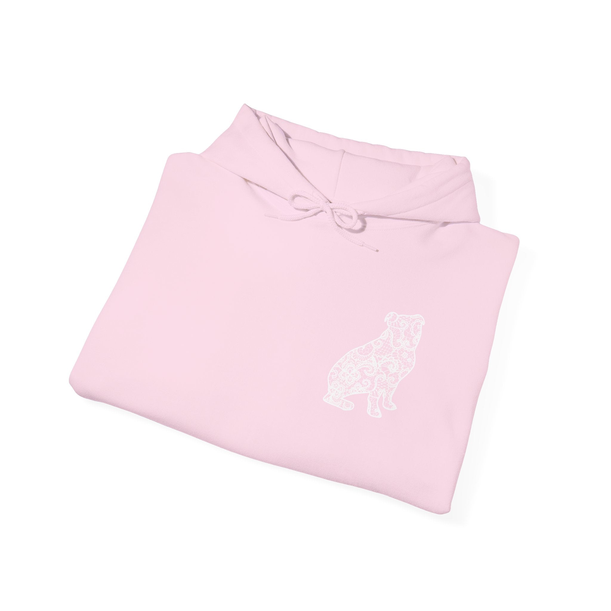 Lace Bulldog Unisex Hooded Sweatshirt - Gift for Dog Lovers, Relaxed Style
