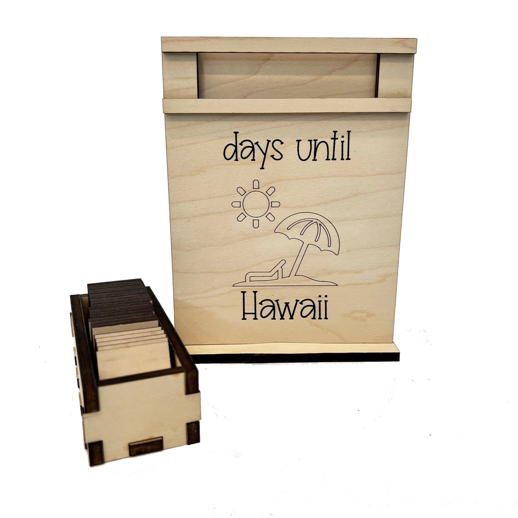 Days Until Hawaii Wood Countdown