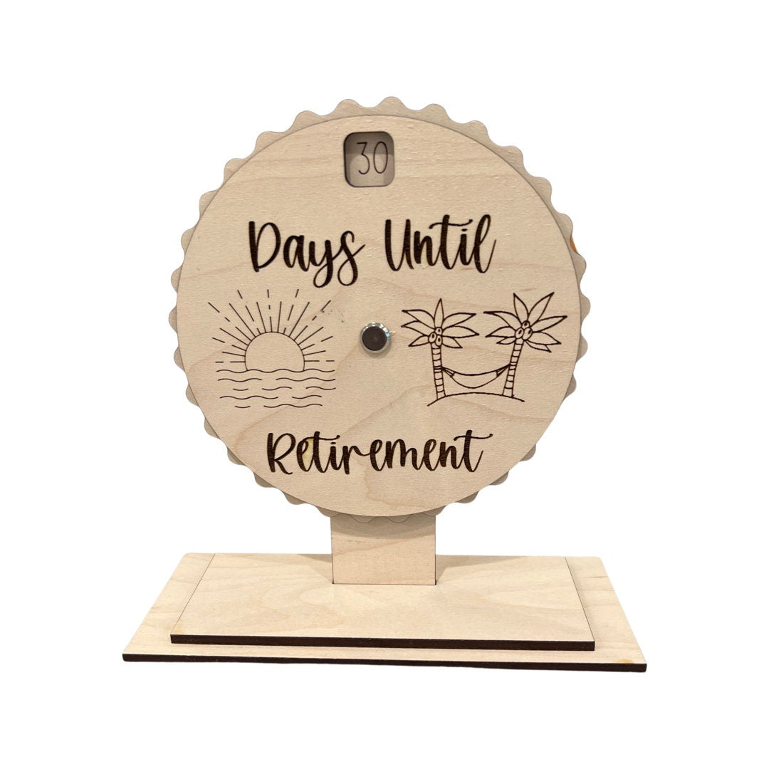 Desktop Wood Countdown Retirement Spinner