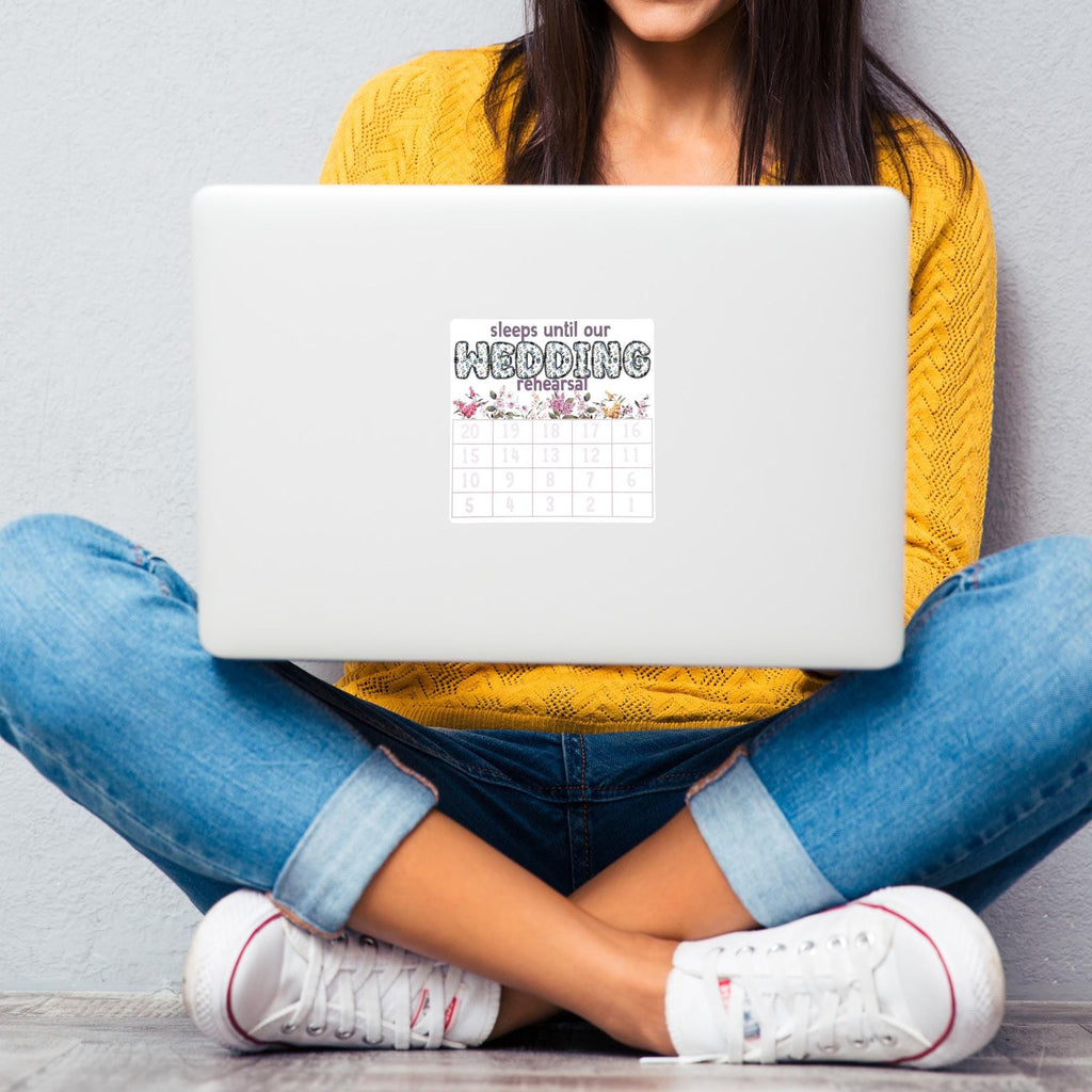 Sleeps Until Our Wedding Rehearsal Small Countdown Sticker