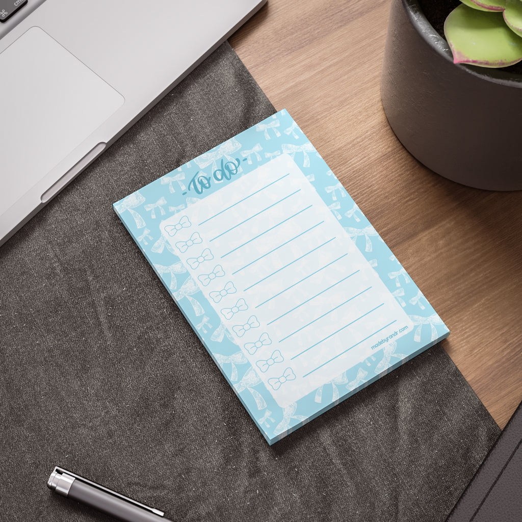 Blue Bows To Do Checklist Sticky Notes for Planning & Lists