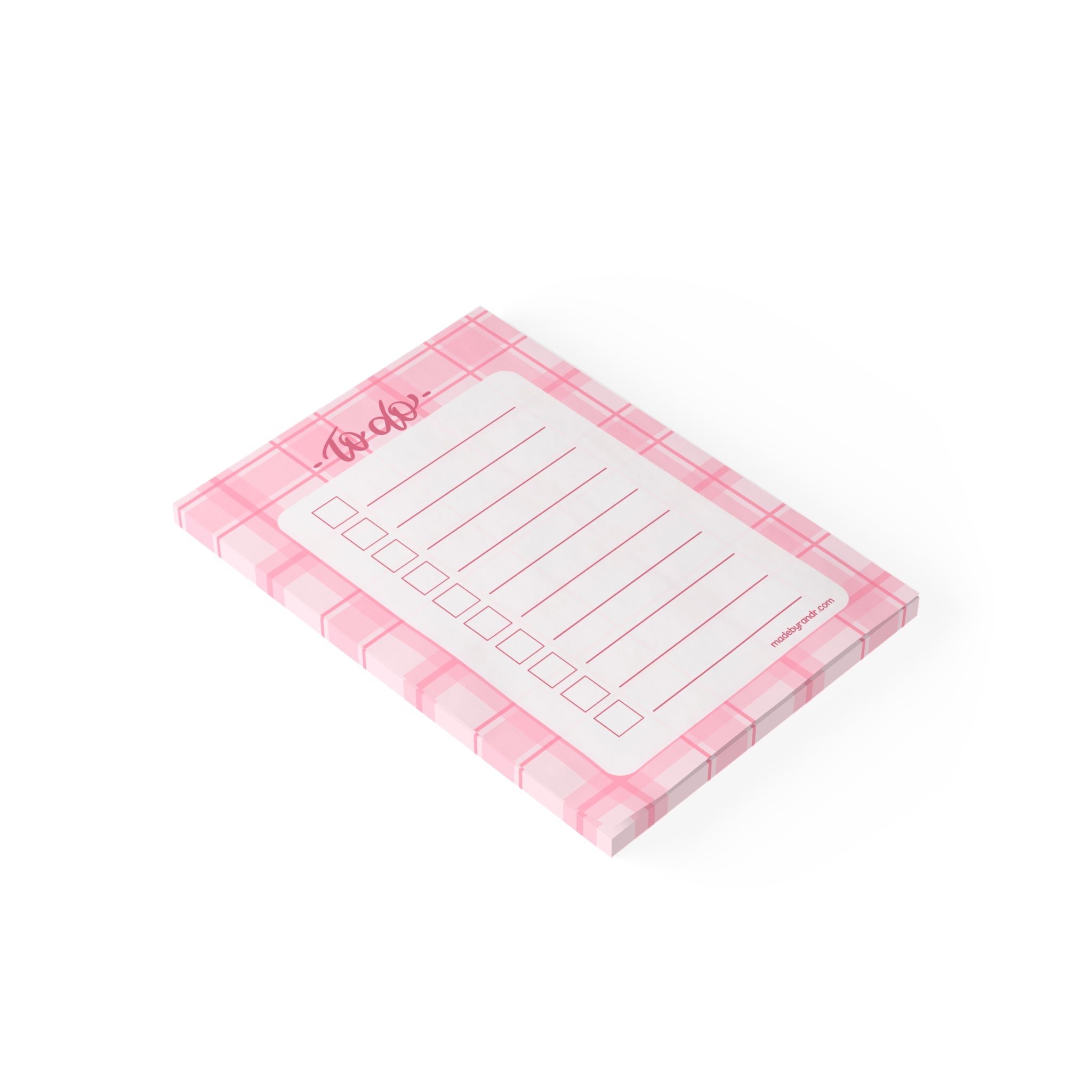 Pink Plaid To Do Checklist Sticky Notes for Planning & Lists
