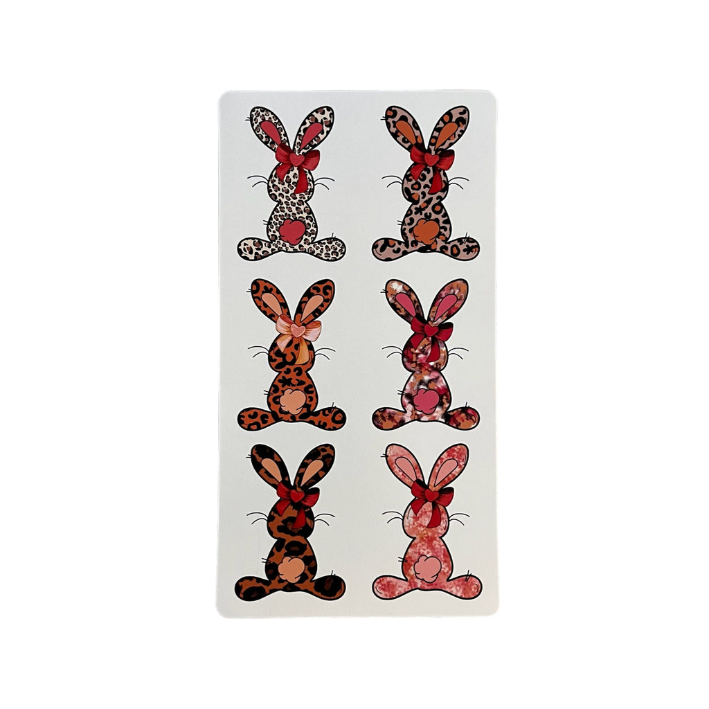 Patterned Bunny Stickers (set of 6)