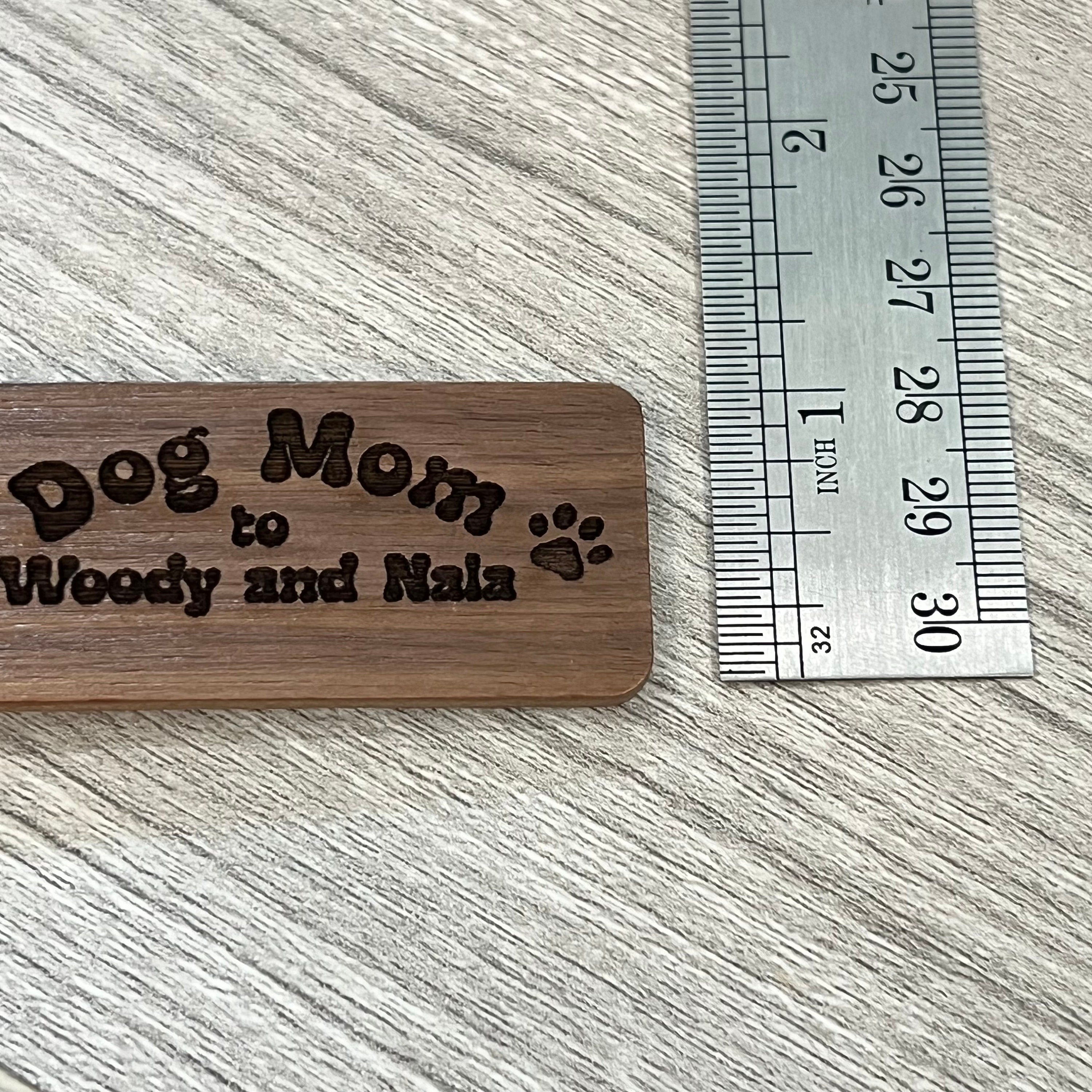 Custom Dog Mom Laser Engraved Wood Keychain