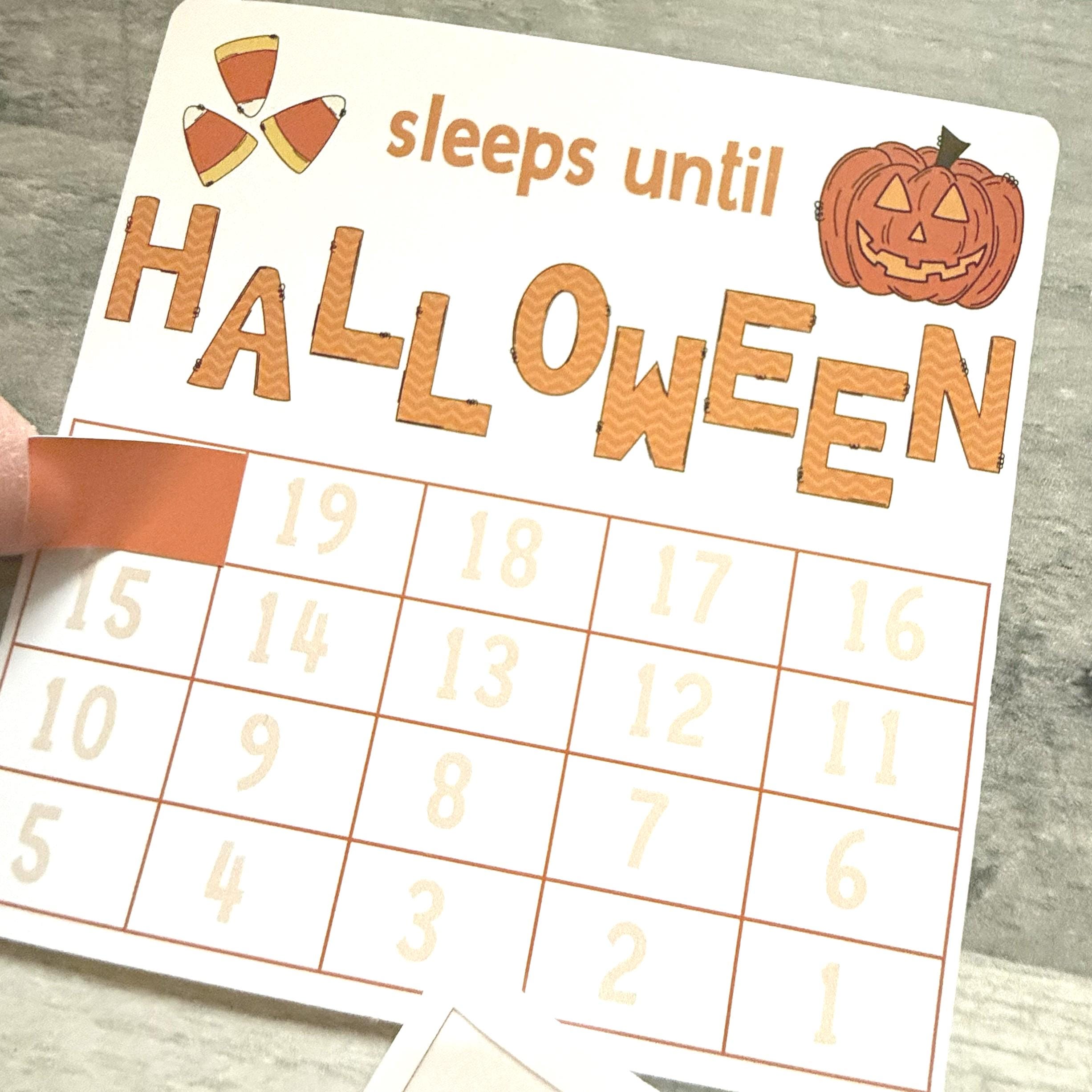 Sleeps Until Halloween Small Countdown Sticker