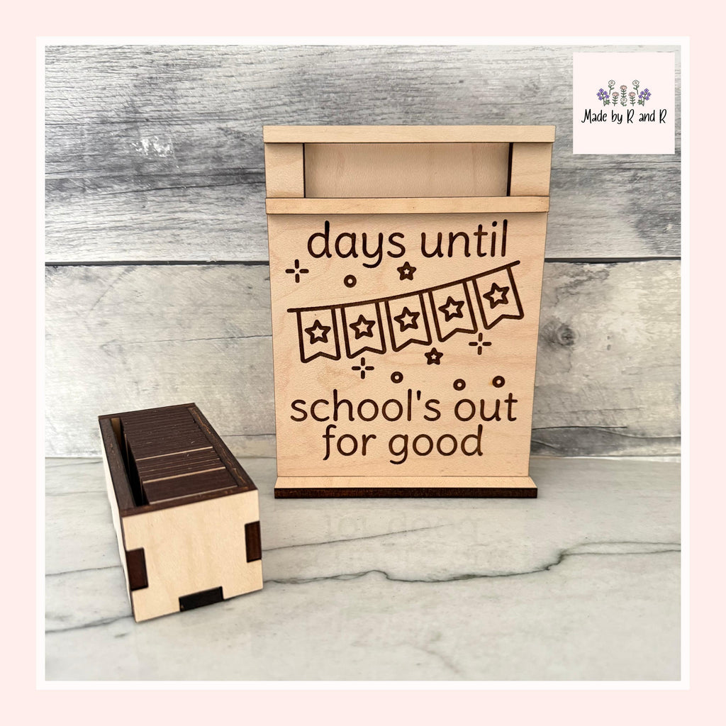 Days Until School's Out For Good Wood Countdown From Made By R And R