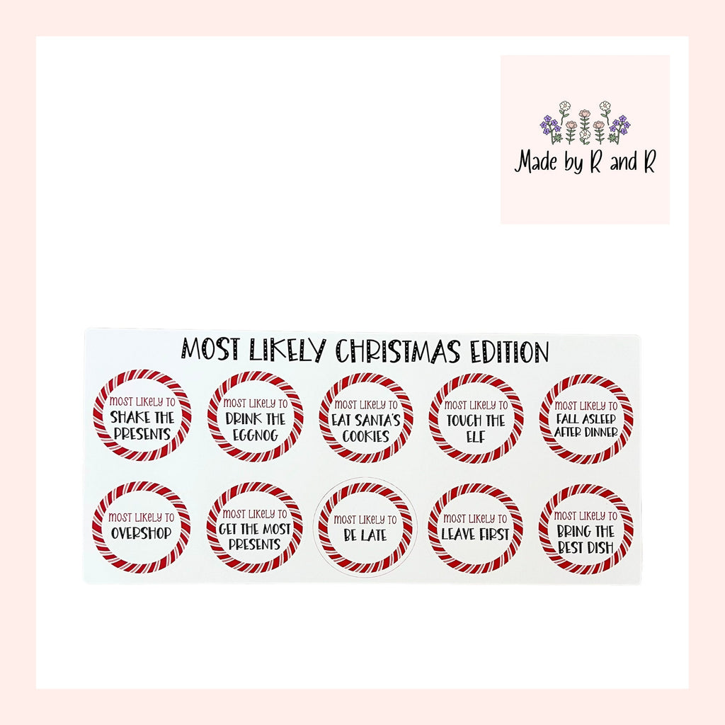 Most Likely To Christmas Edition Stickers