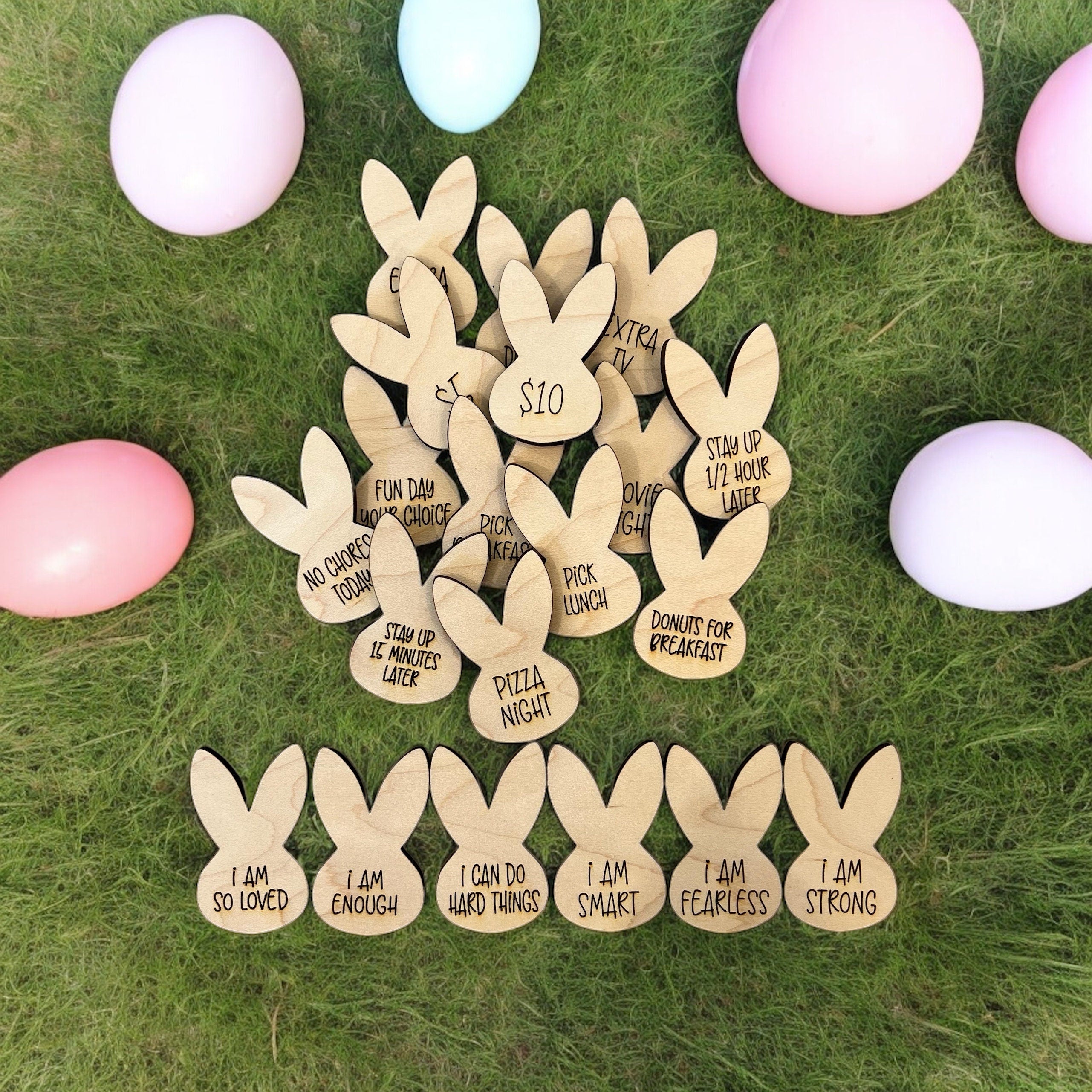 Wood Bunny Tokens For Older Children/Teens