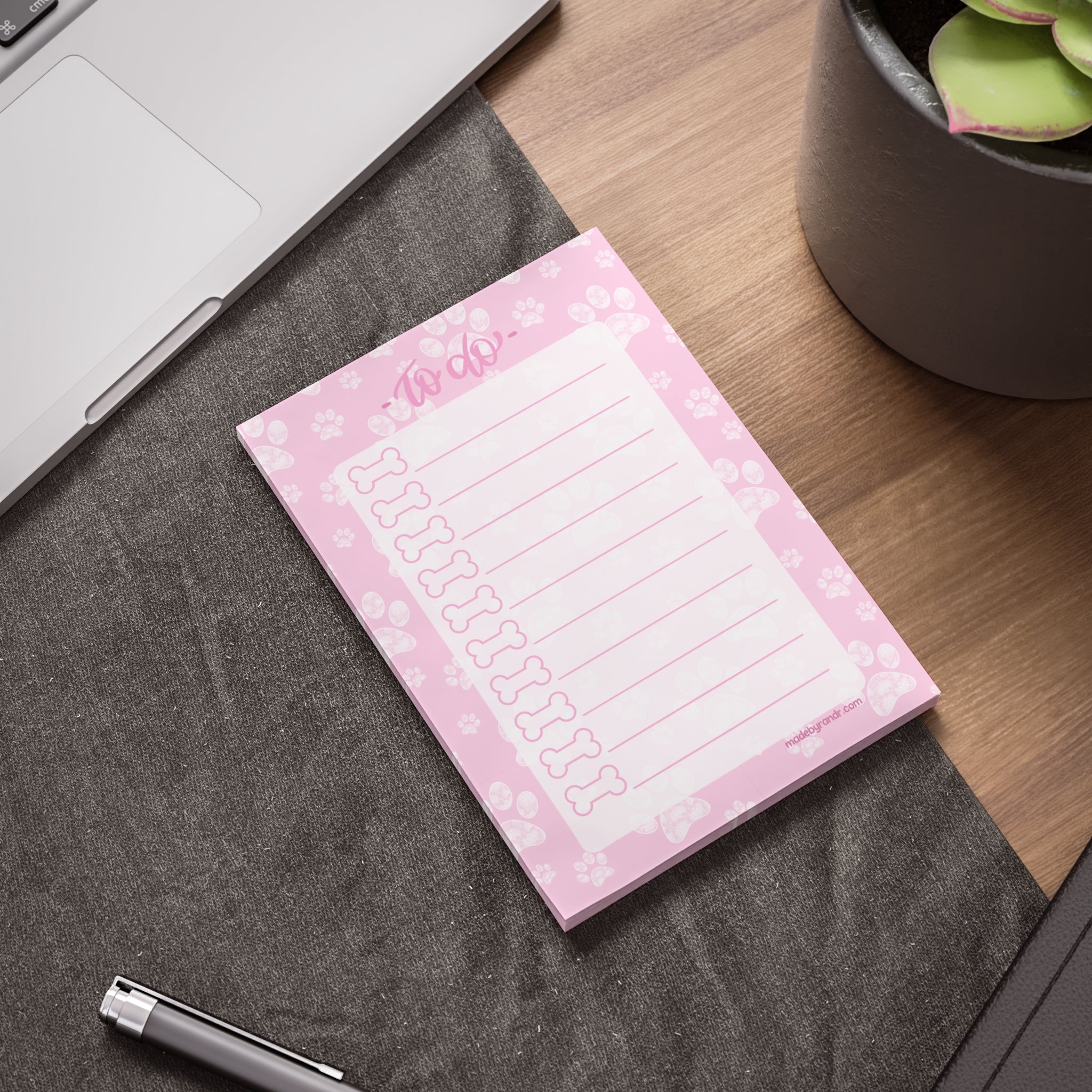 Pink Paw Print To Do Checklist Sticky Notes for Planning & Lists
