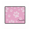 Personalized Pink Paw Print Desk Mats and Mouse pads with Lace Seahorses and Turtles, Office Decor, Christmas Gifts, Home Workspace