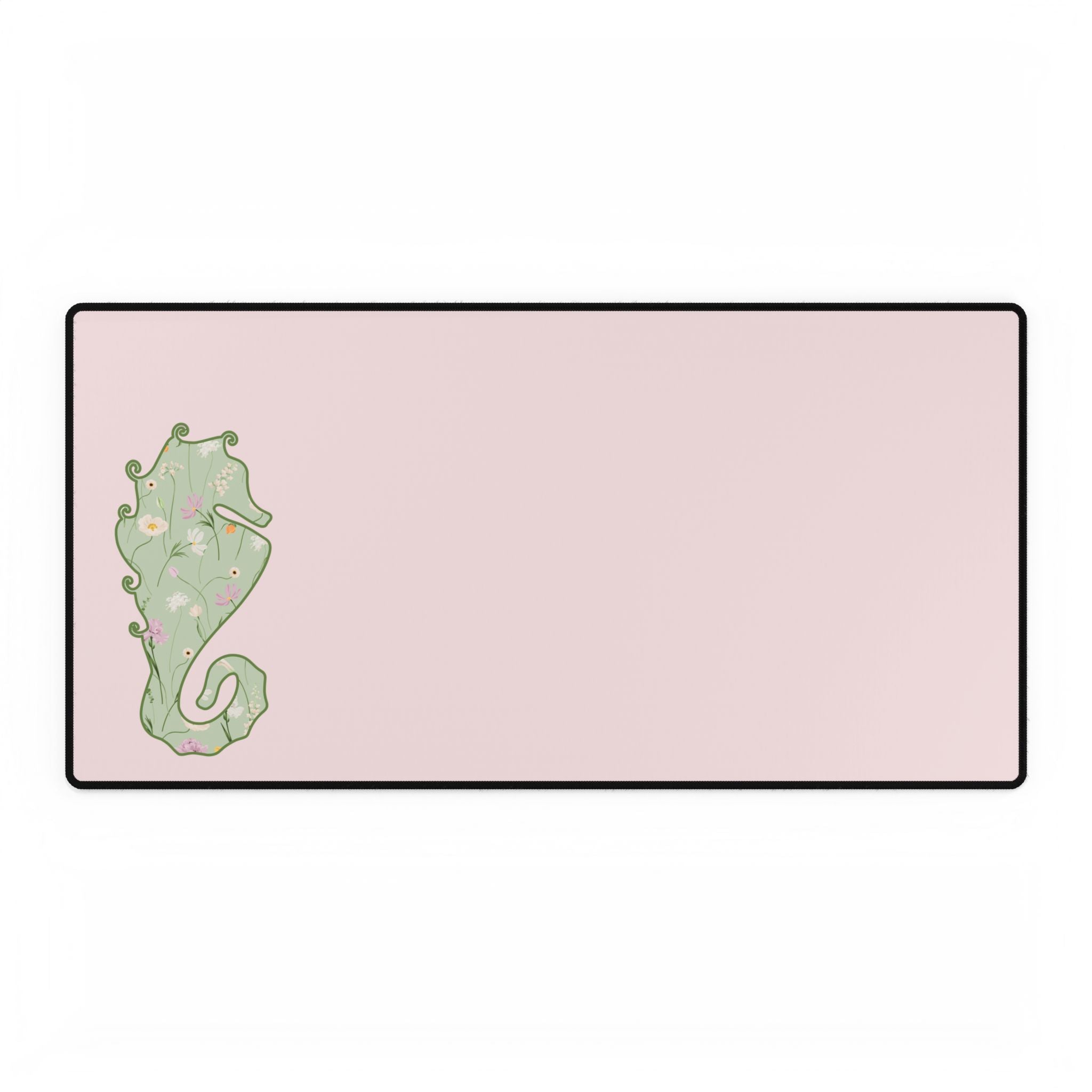 Floral Seahorse Desk Mats and Mouse pads, Office Decor, Birthday Gifts, Home Workspace