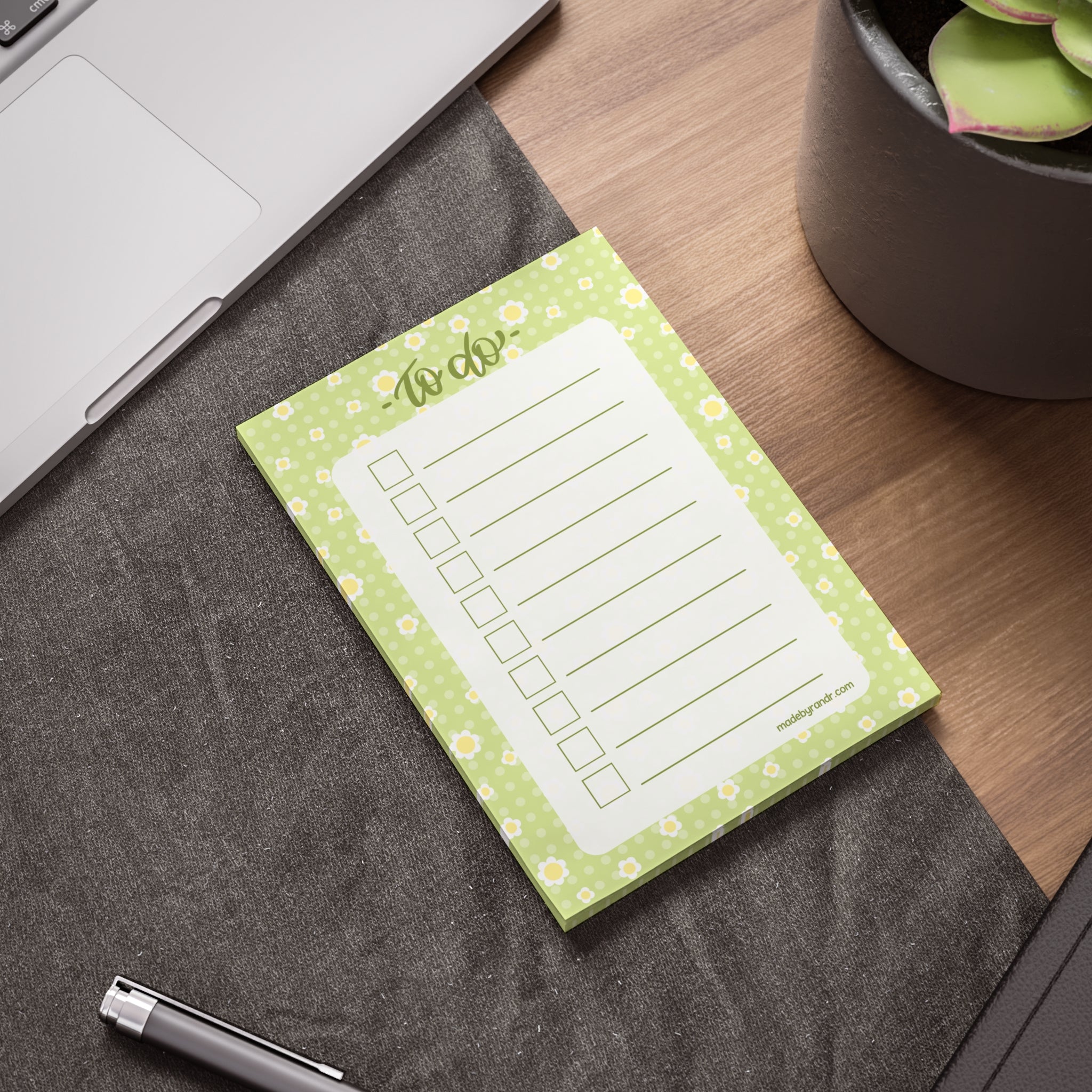 Green Floral To Do Checklist Sticky Notes for Planning & Lists