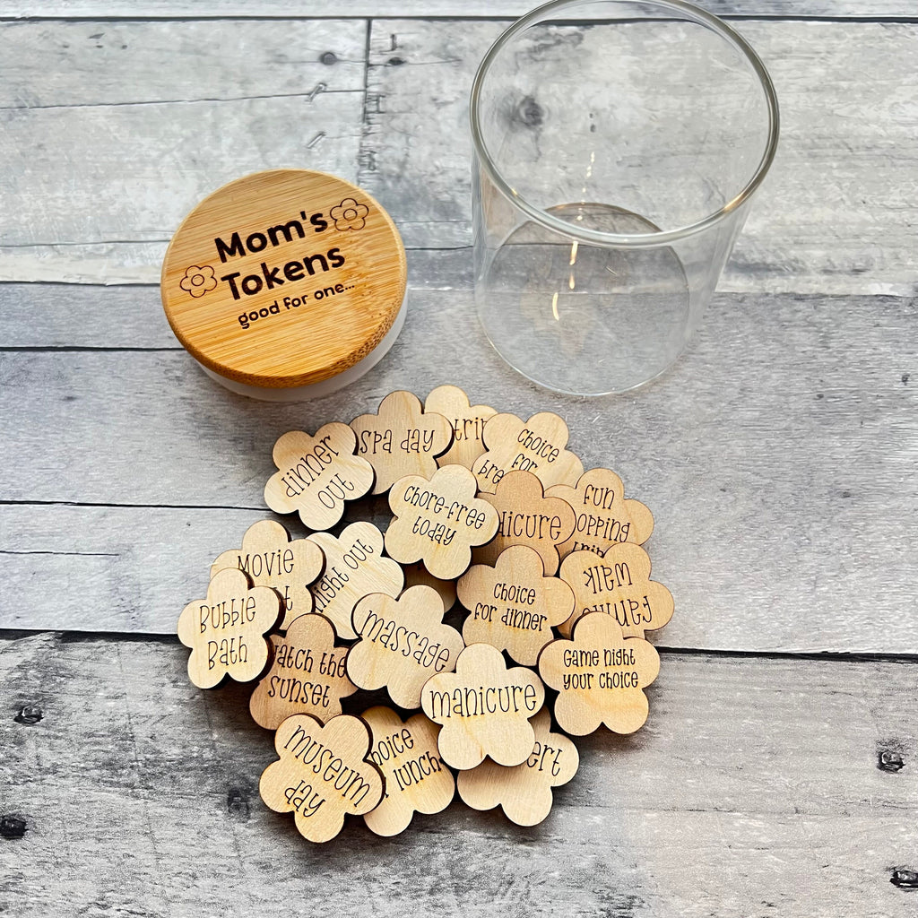 Mom's Tokens Glass Jar Perfect for Mother's Day