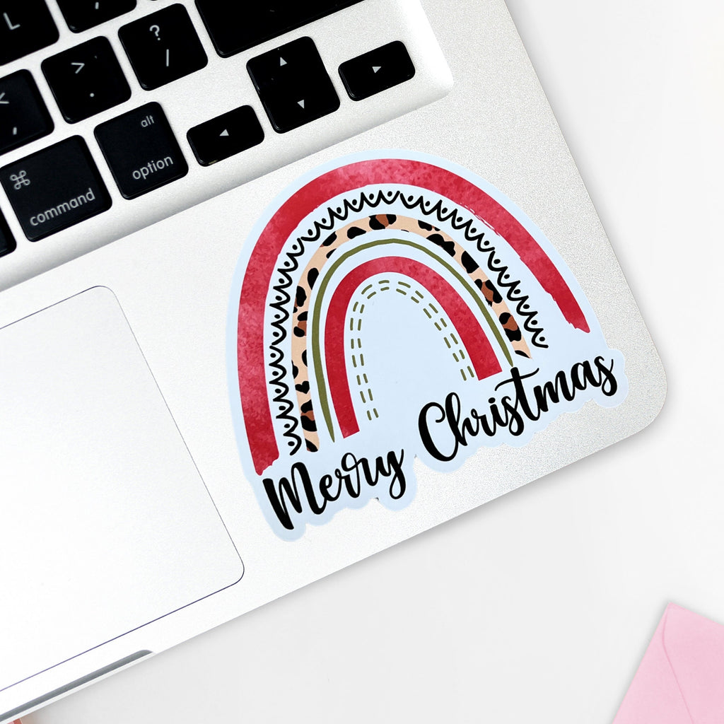 Merry Christmas Rainbow Sticker