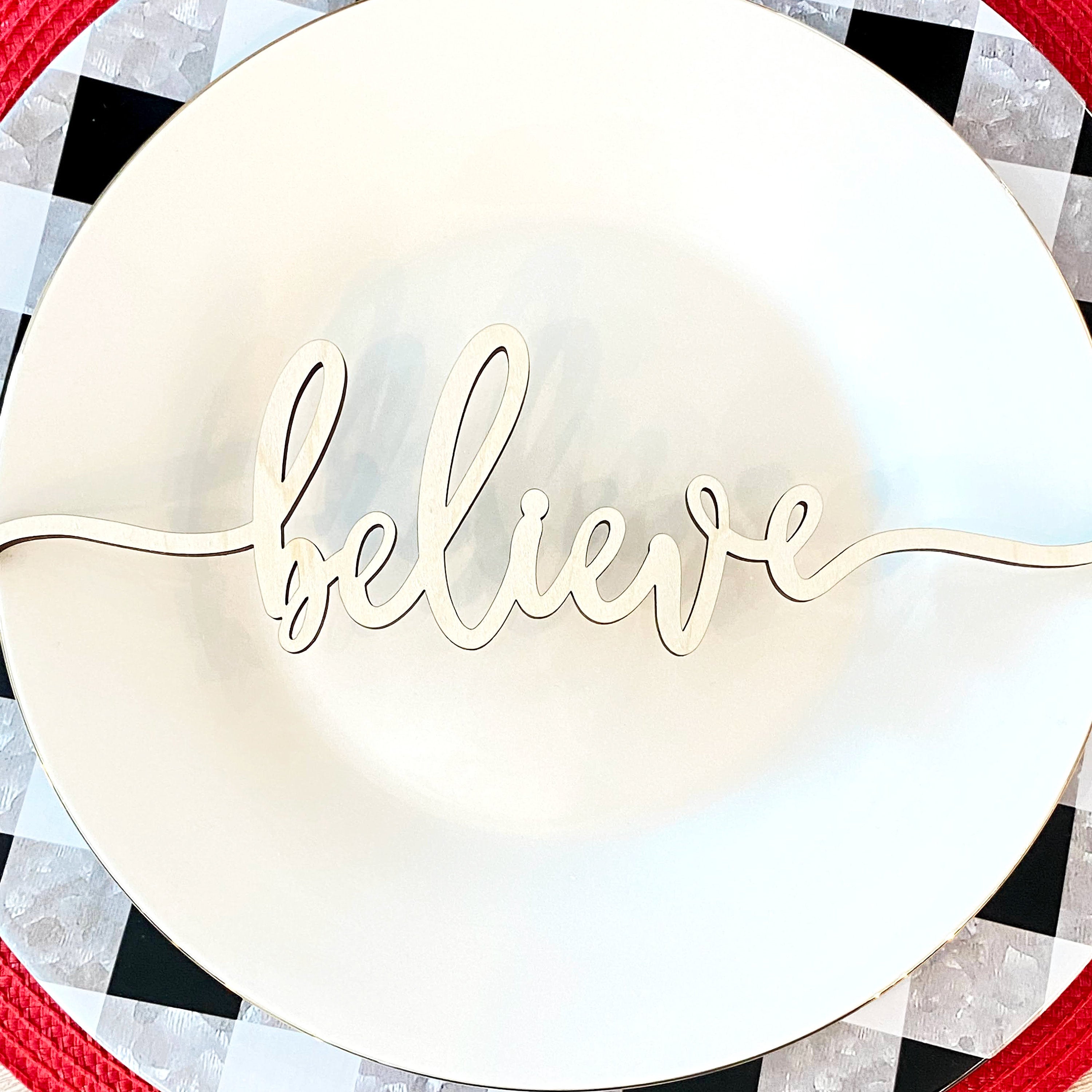 Christmas Place Setting Wood Words (Set of 4)