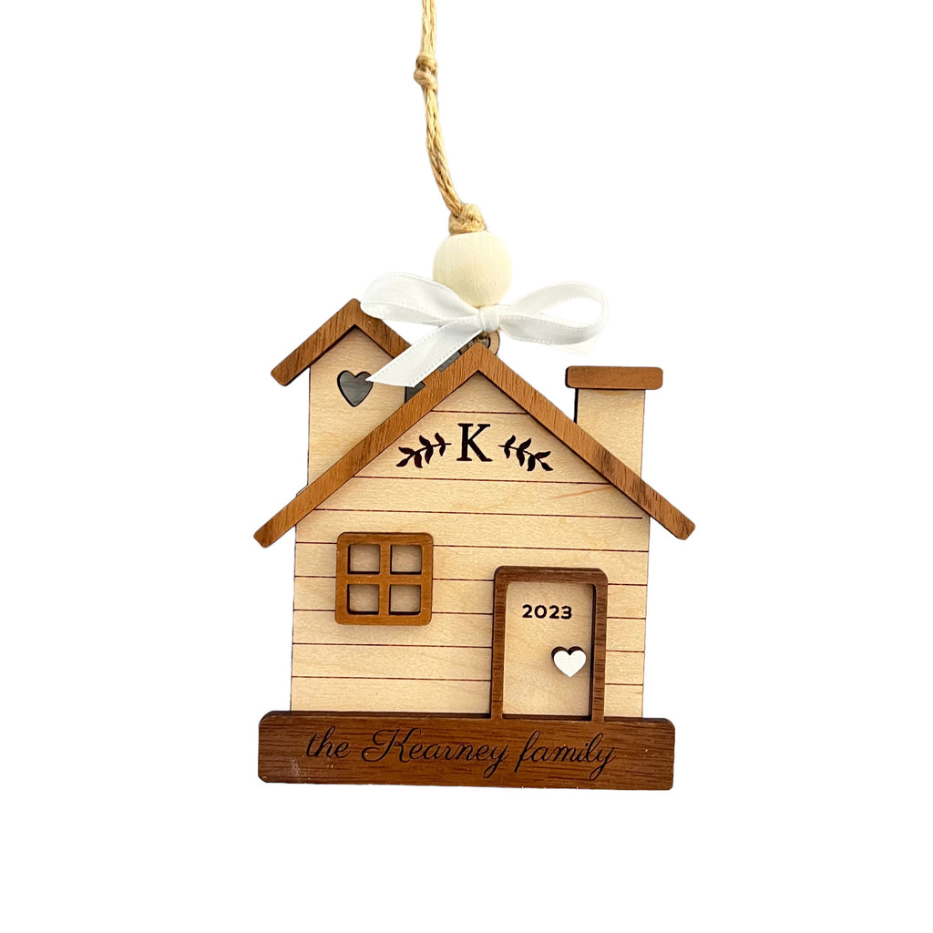 Personalized Family Name Wood Home Ornament