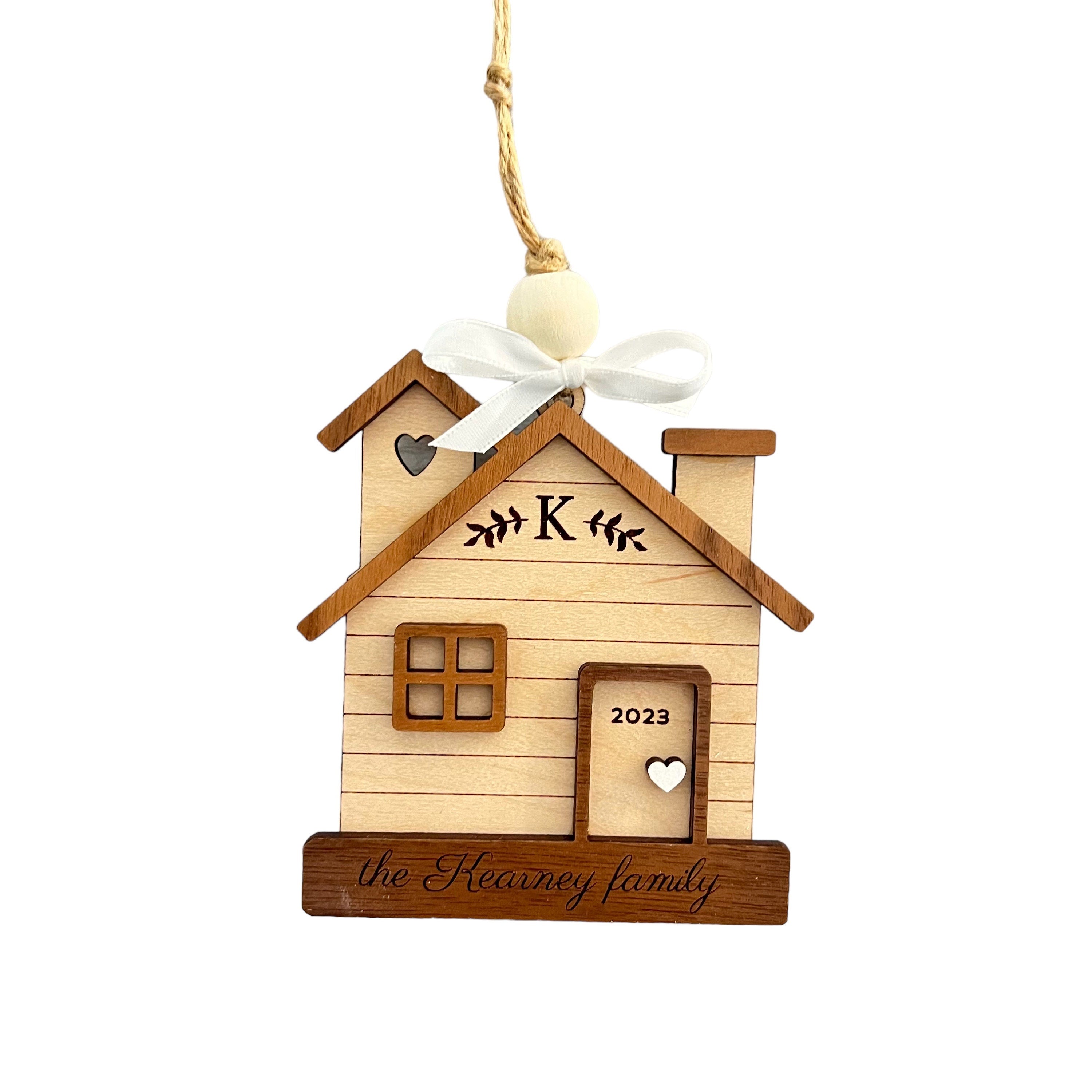 Personalized Family Name Wood Home Ornament