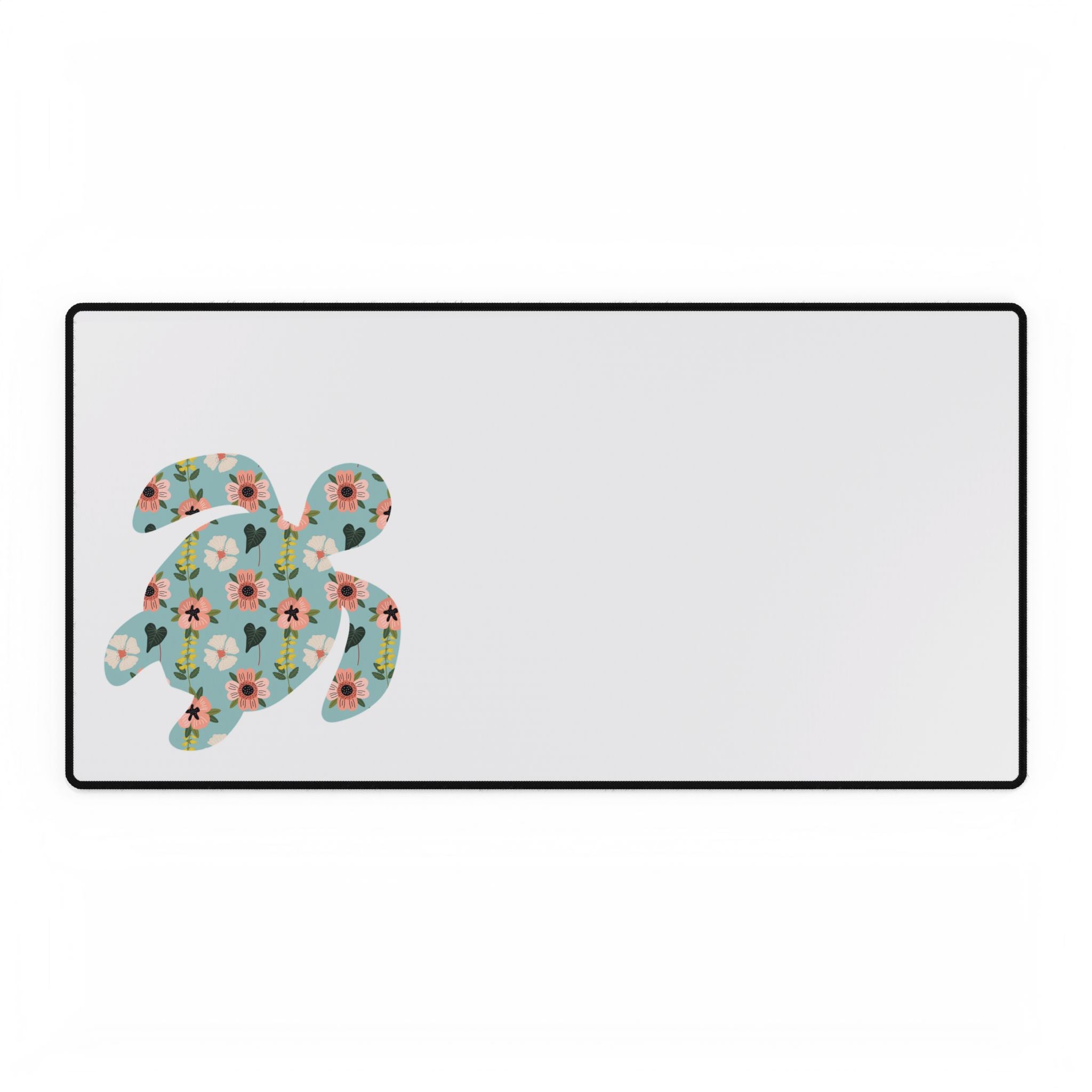 Floral Sea Turtle Desk Mats and Mouse pads, Office Decor, Birthday Gifts, Home Workspace