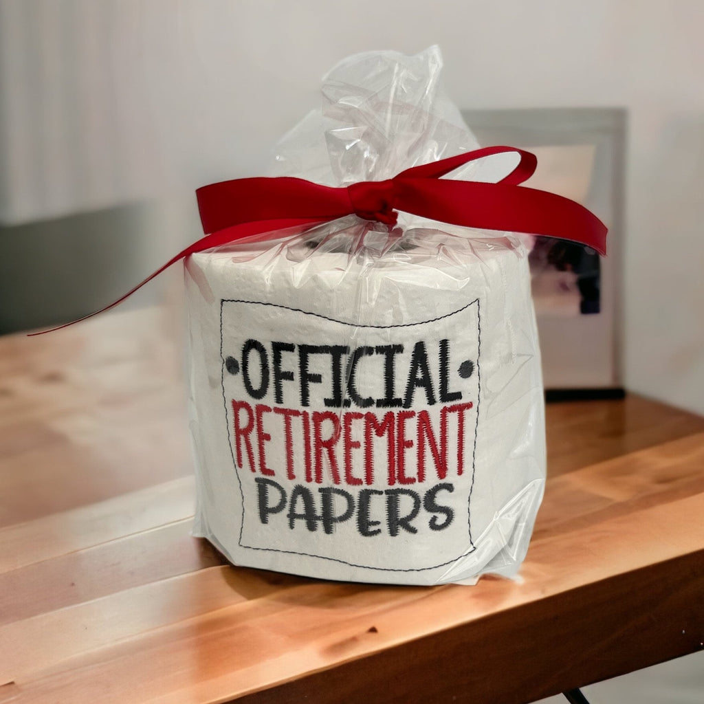 Official Retirement Papers Embroidered Toilet Paper