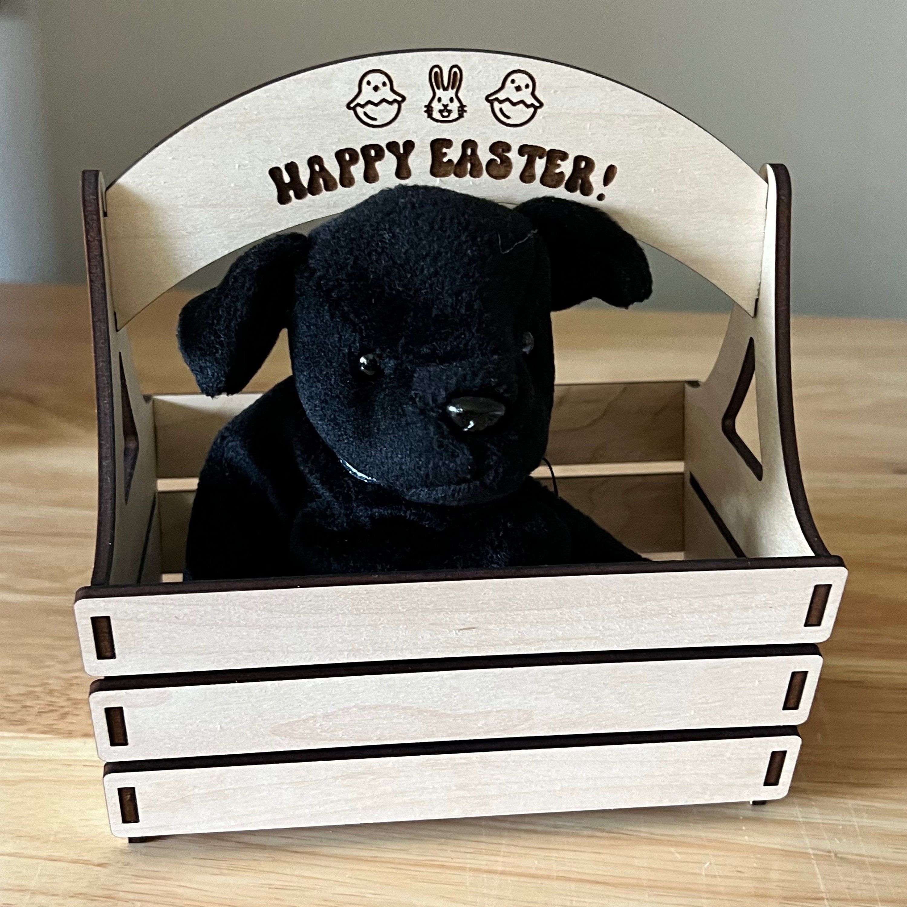 Wood Emoji Easter Basket