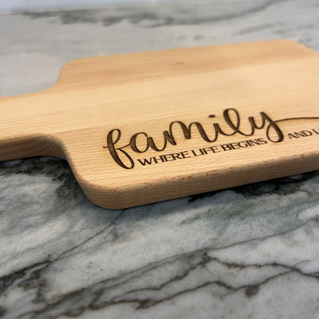 Family Laser Engraved Cutting Board