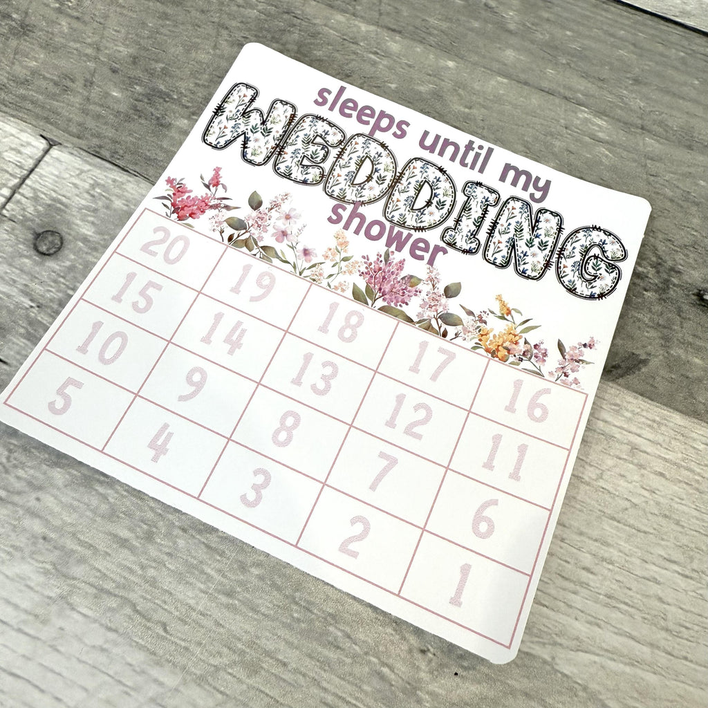 Sleeps Until My Wedding Shower Small Countdown Sticker