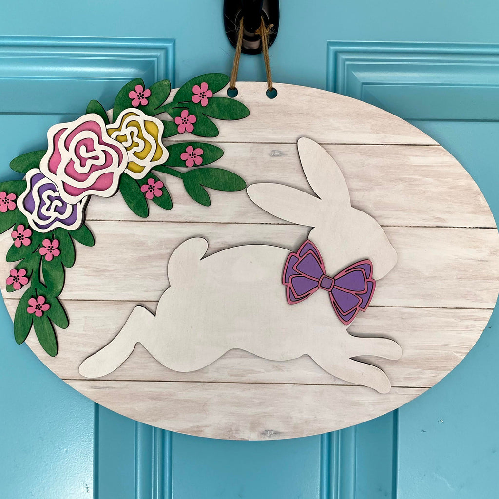 Rabbit Shiplap Sign Unpainted Wood Cut Outs
