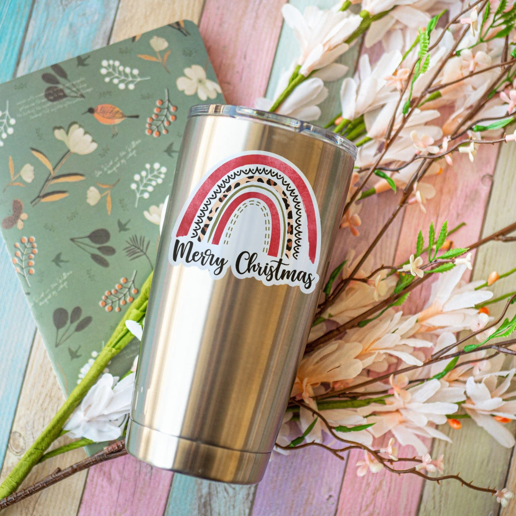 Merry Christmas Rainbow Sticker