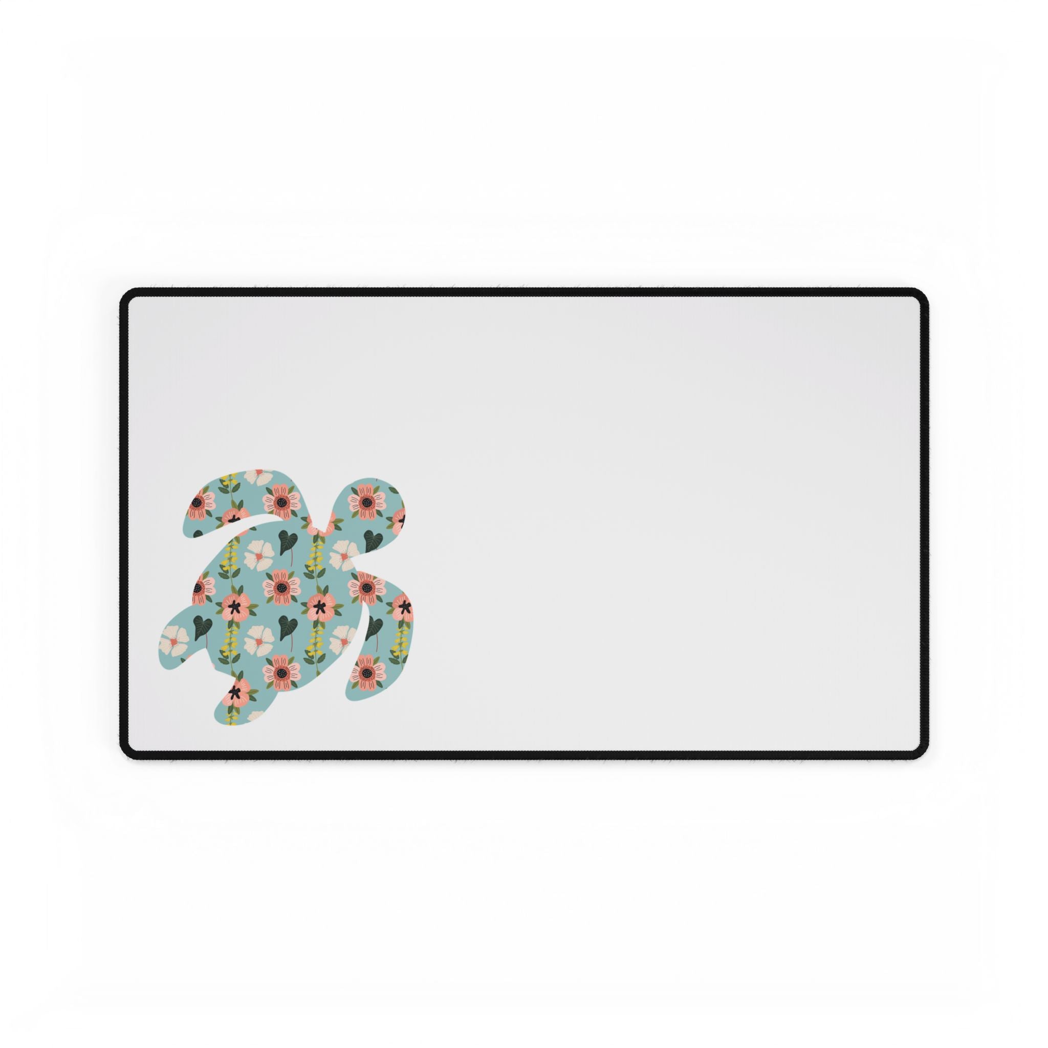Floral Sea Turtle Desk Mats and Mouse pads, Office Decor, Birthday Gifts, Home Workspace