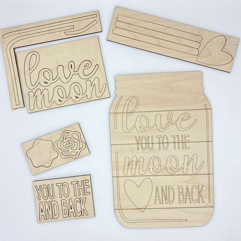 Love You To The Moon And Back Wood Sign Wood Cut Outs