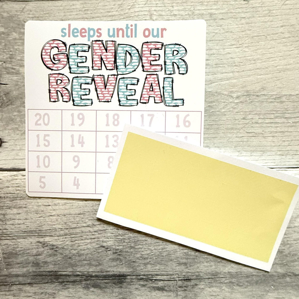 Sleeps Until Our Gender Reveal Small Countdown Sticker