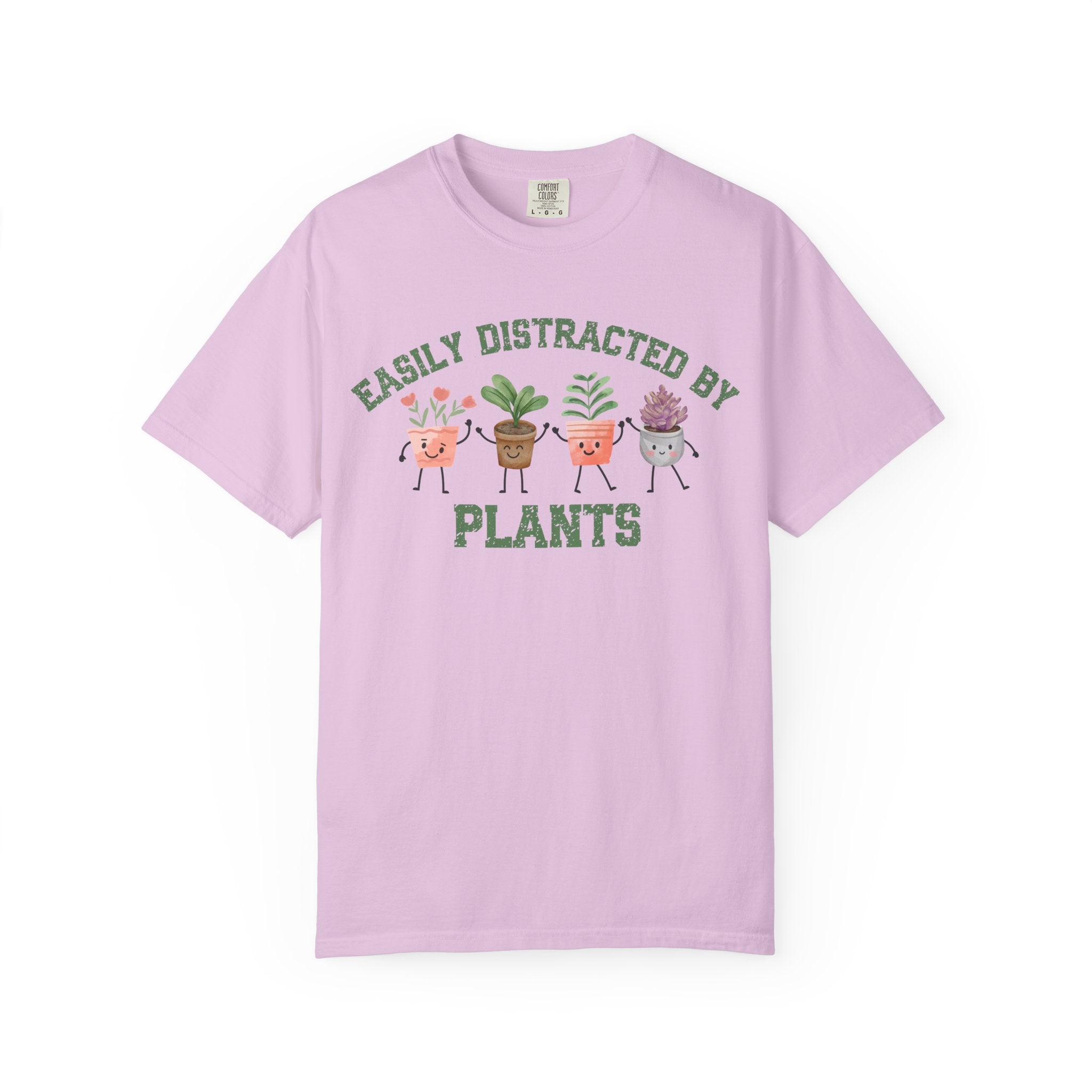 Easily Distracted By Plants Tee, Cute Plant Lover Graphic T-Shirt