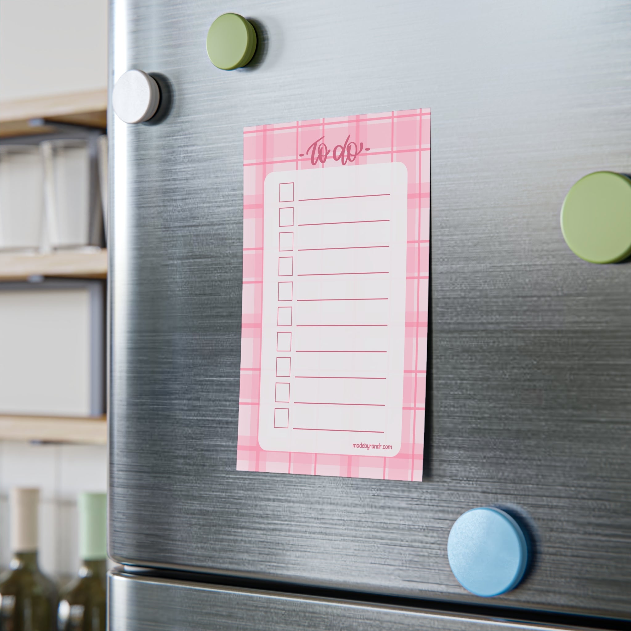 Pink Plaid To Do Checklist Sticky Notes for Planning & Lists