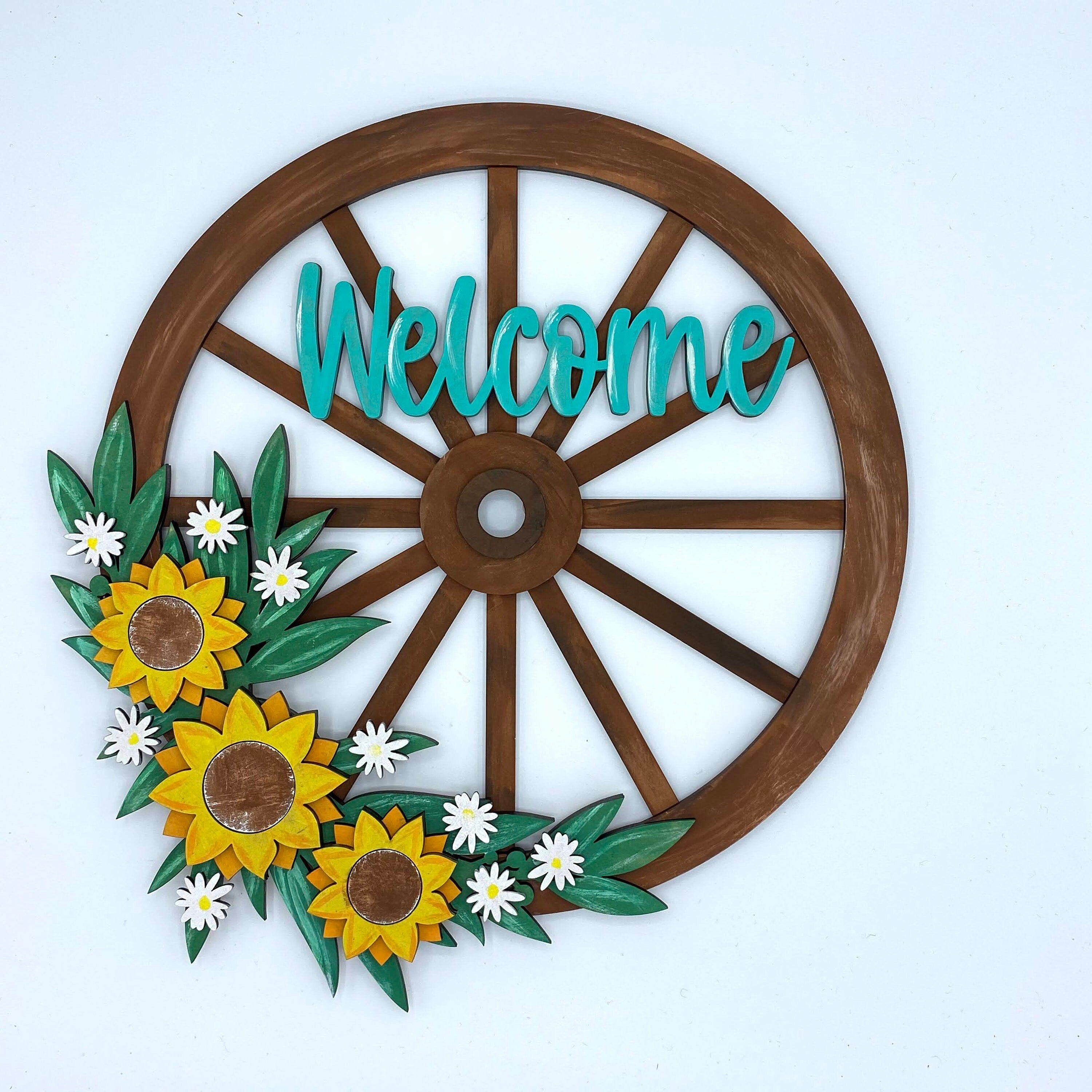 Wagon Wheel Welcome Sign Wood Cut Outs