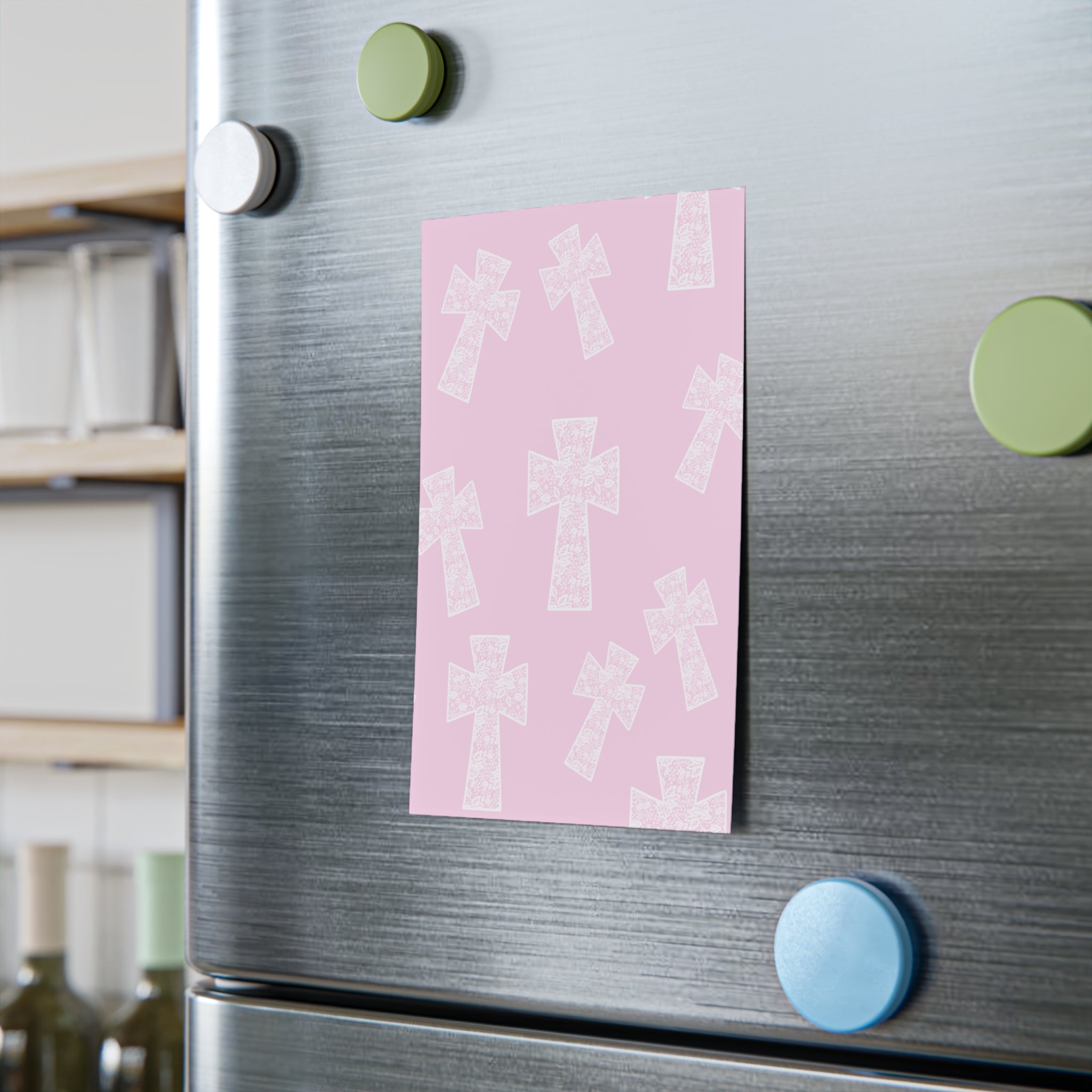 Pink Cross Post-It Note Pads, Religious Themed Sticky Notes, Cross Memo Pads, Religious Gift