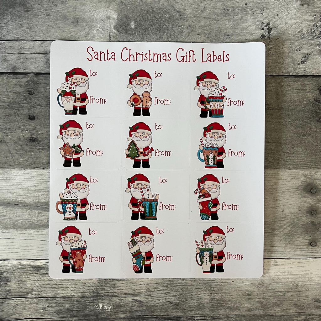 Santa Christmas Gift Labels