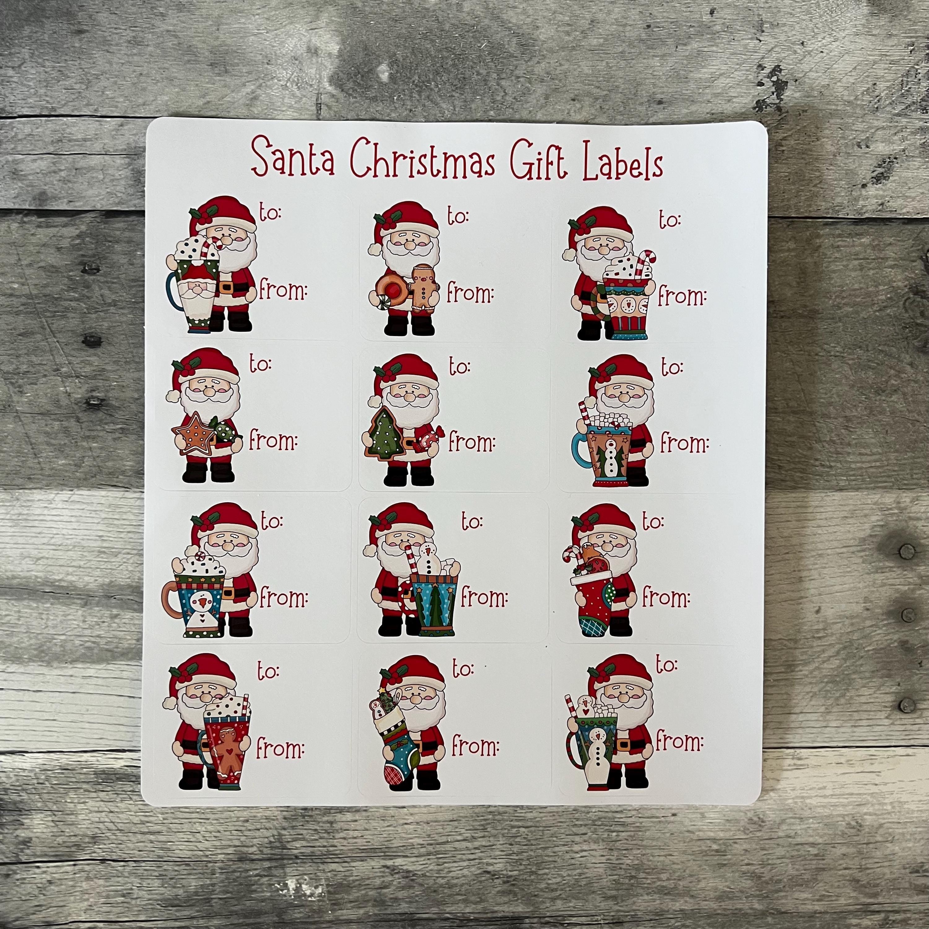 Santa Christmas Gift Labels