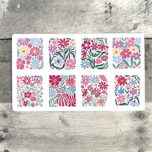 Boho Floral Stickers (Set of 8)