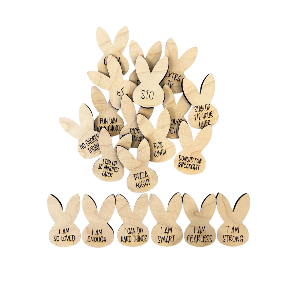 Wood Bunny Tokens For Older Children/Teens